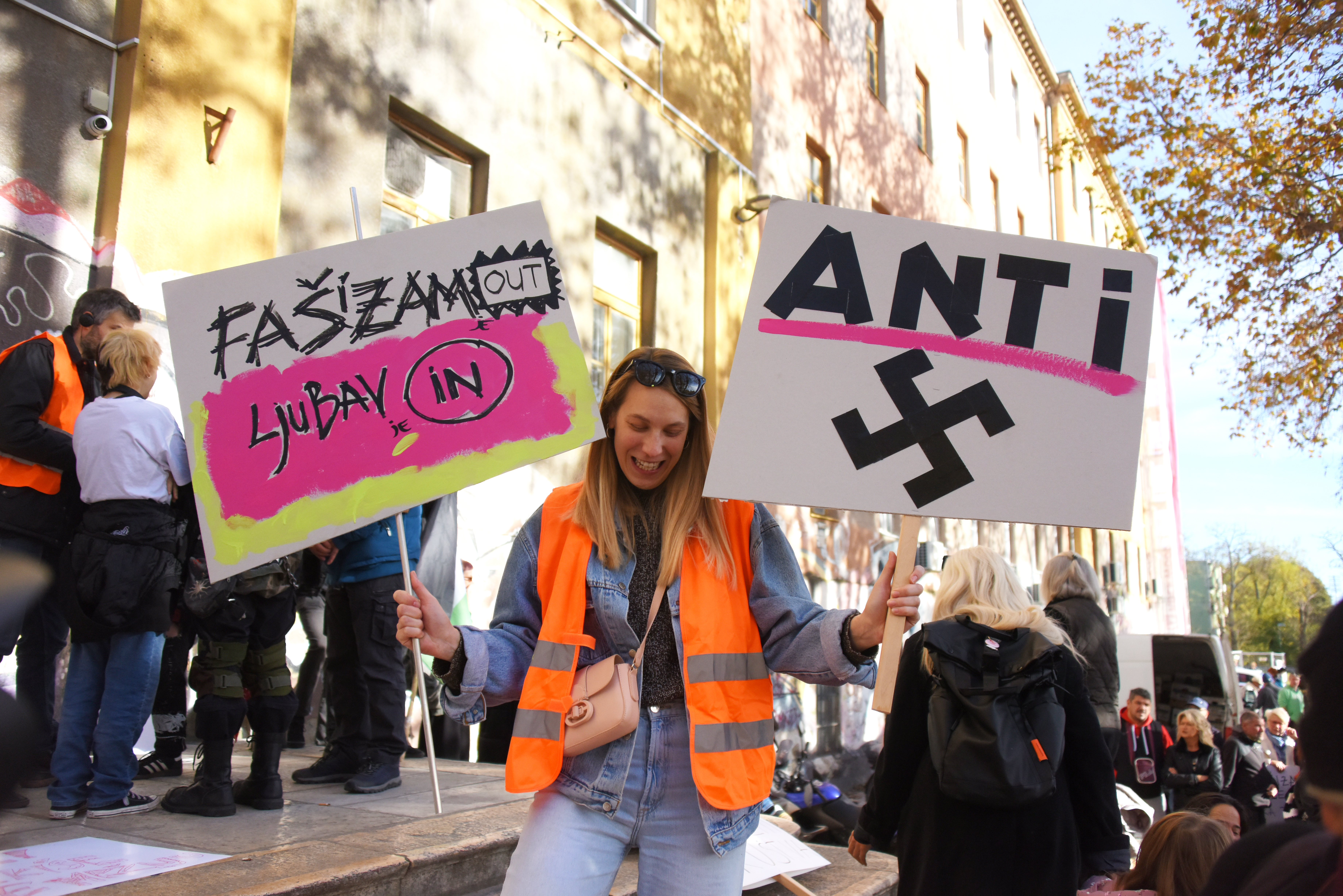 Protestni shod Združeni proti fašizmu v Pulju