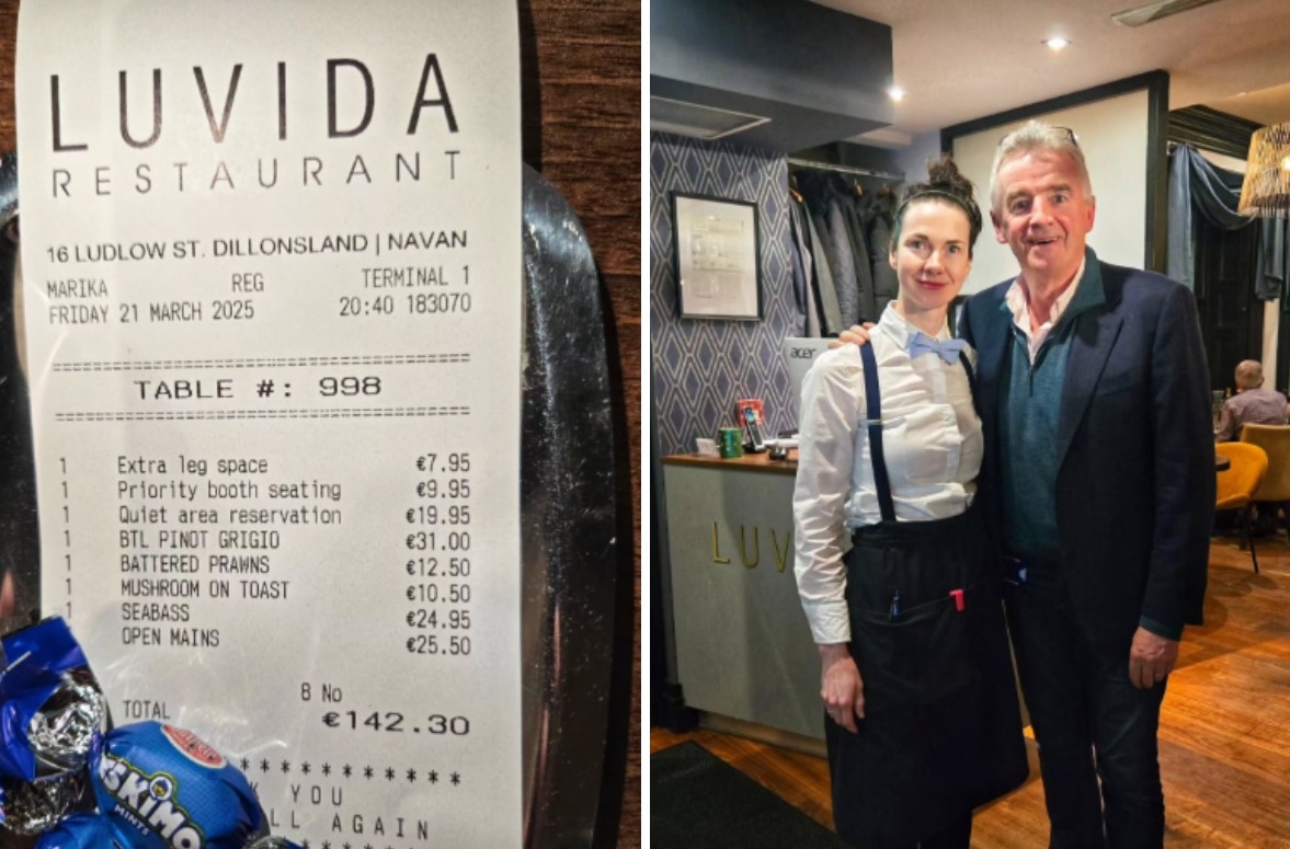 Izvršni direktor Ryanaira Michael O'Leary v restavraciji Luvida