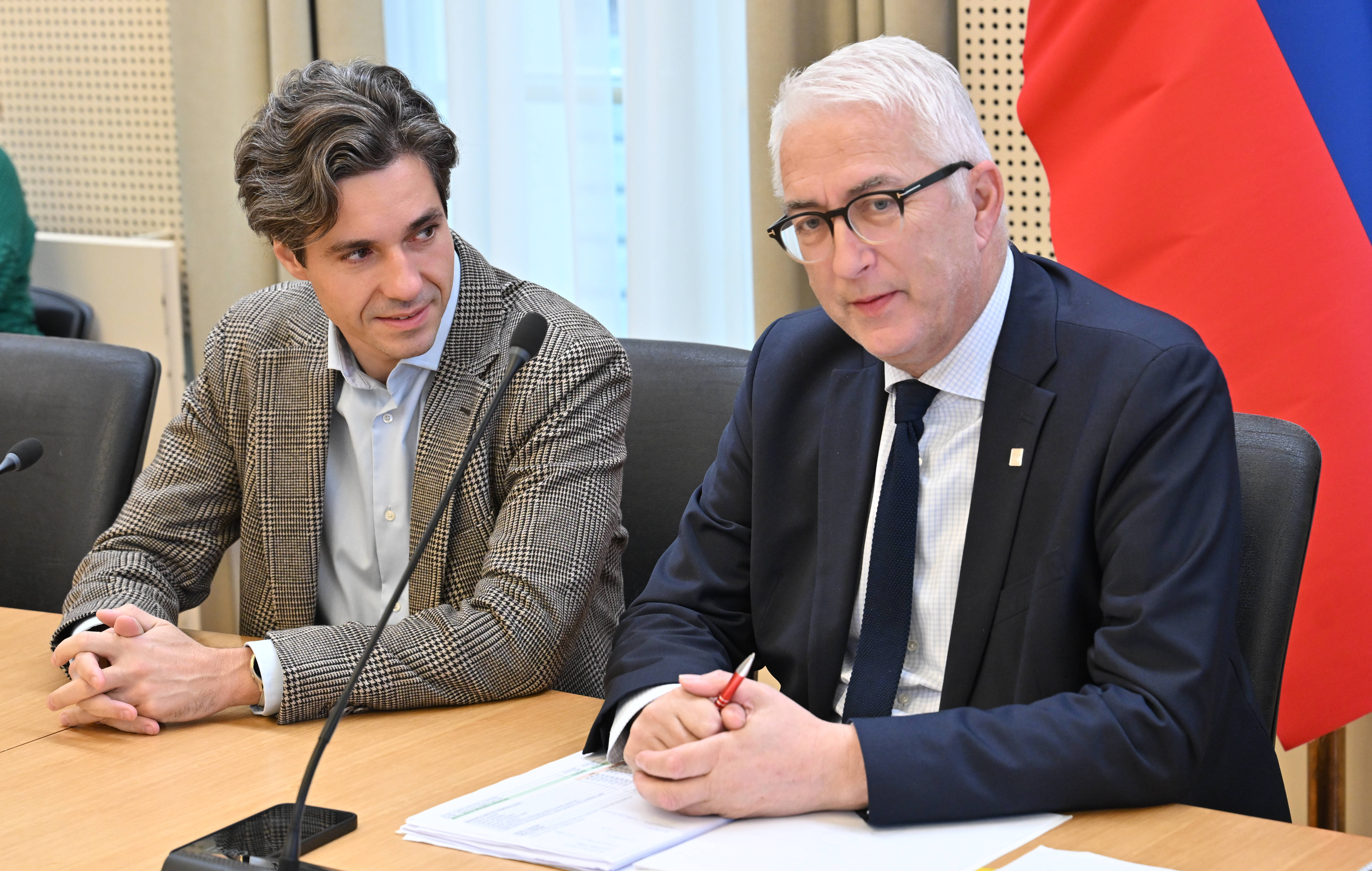 Luka Mesec in Mitja Gorenšček