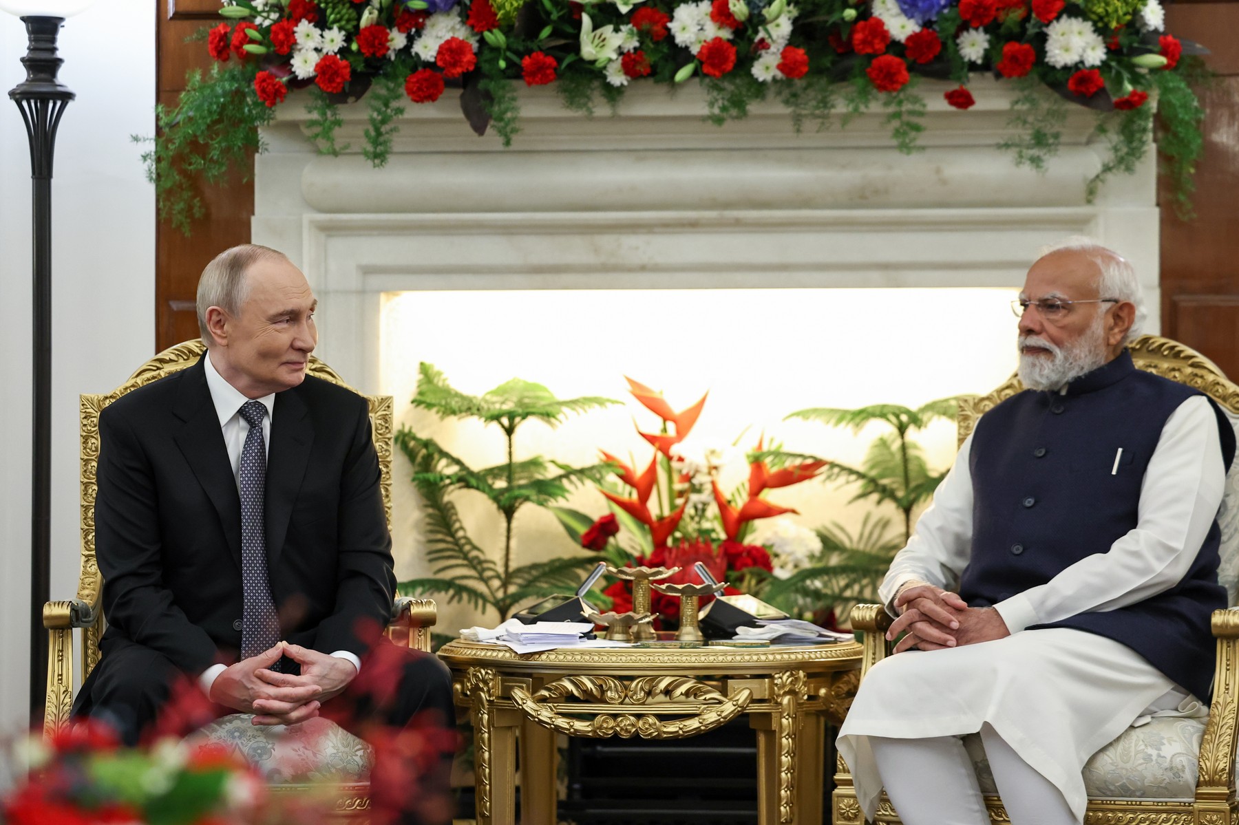 Vladimir Putin in Narendra Modi