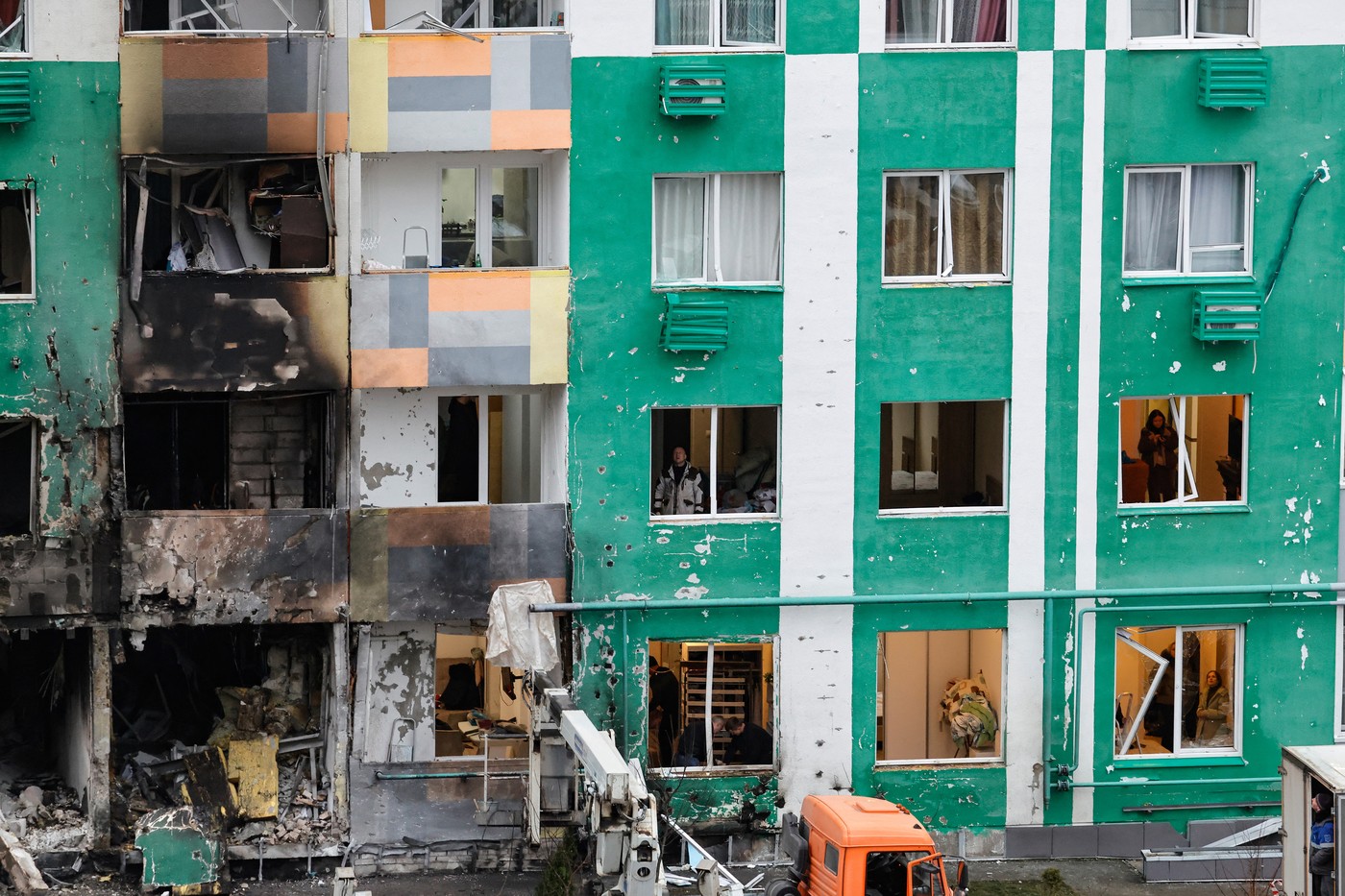 Posledice ukrajinskega napada na rusko mesto Tver