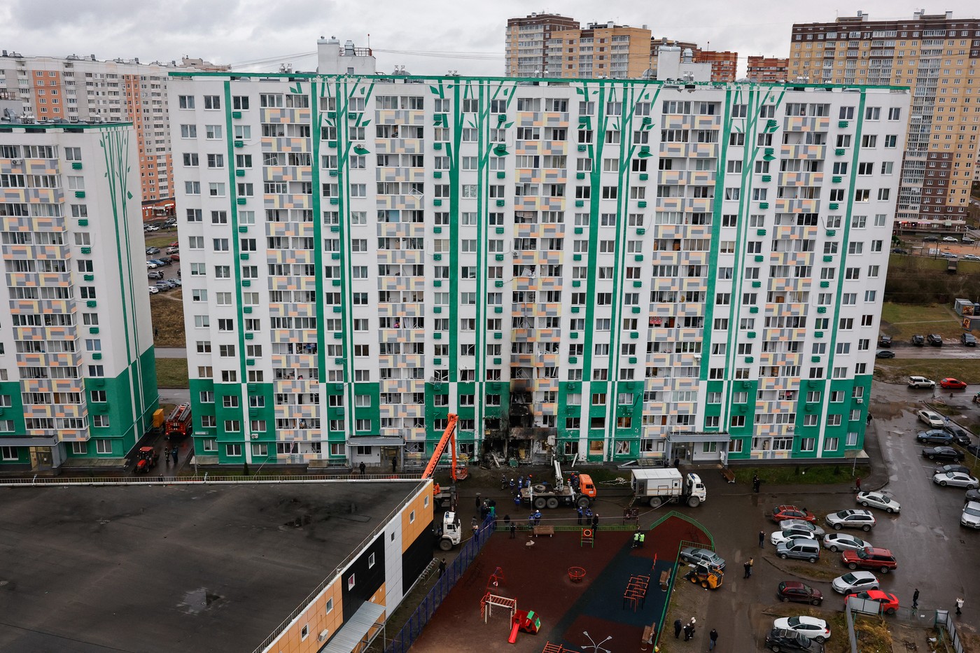 Posledice ukrajinskega napada na rusko mesto Tver