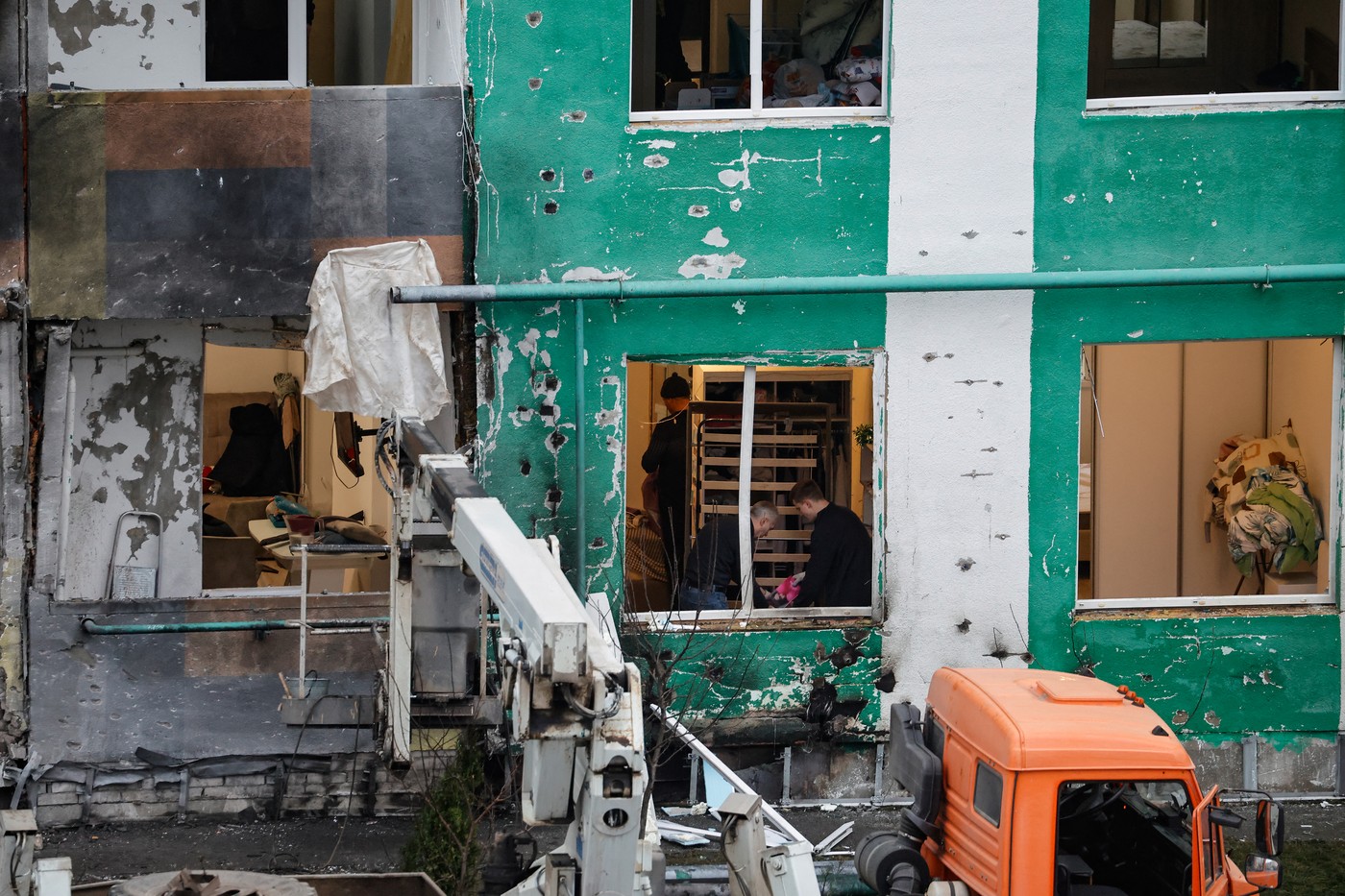 Posledice ukrajinskega napada na rusko mesto Tver