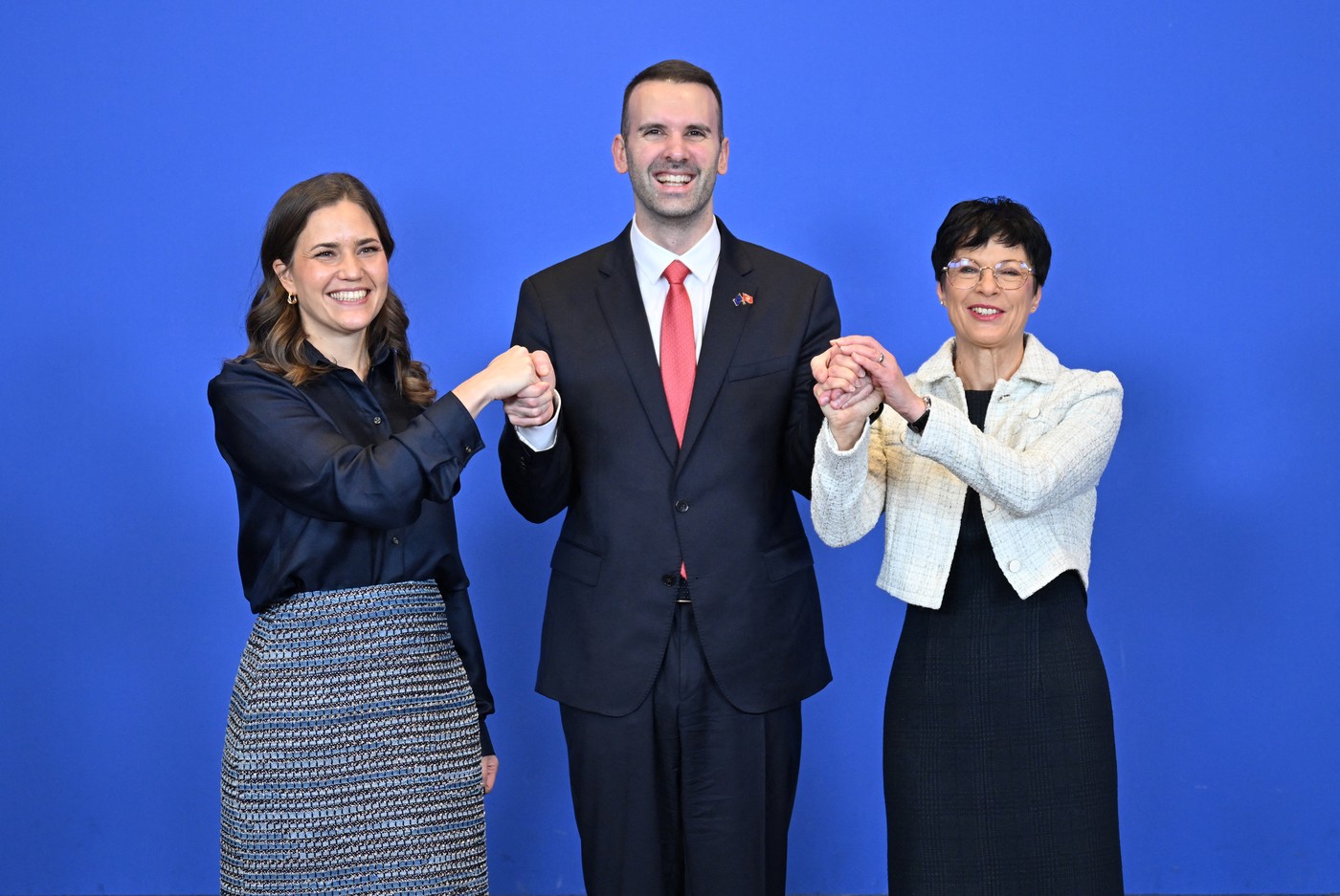 Marie Bjerre, Milojko Spajić in Marta Kos