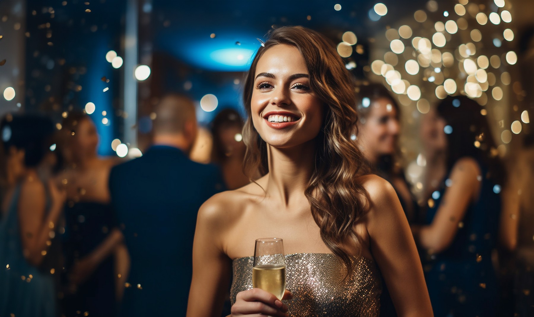 ženska praznuje novo leto