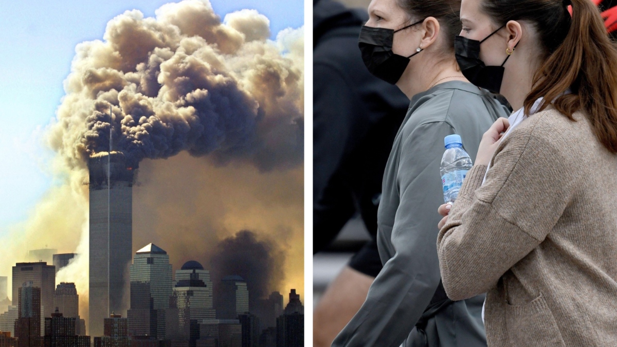 teroristični napad 11. september 2001 New York WTC pandemija maske