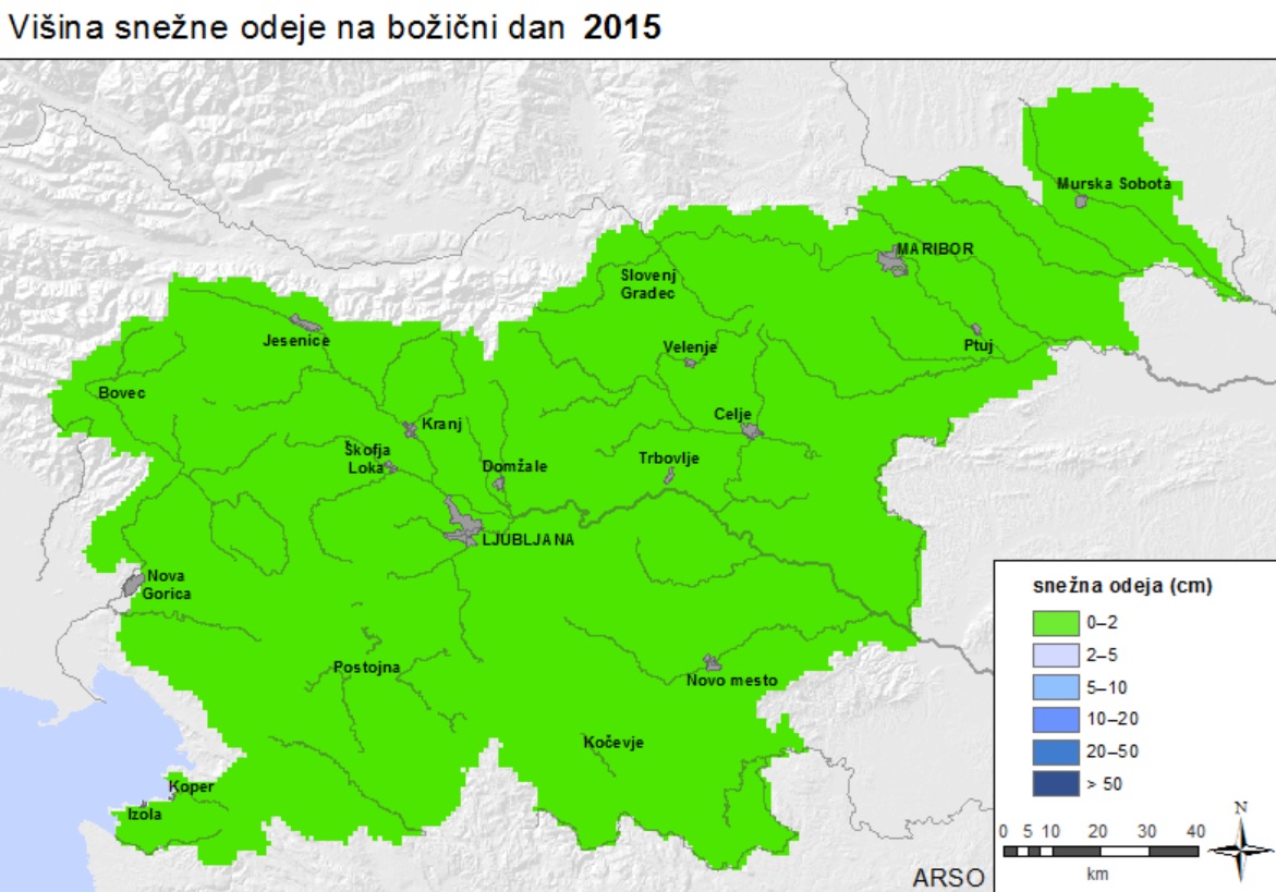 Snežna odeja leta 2015