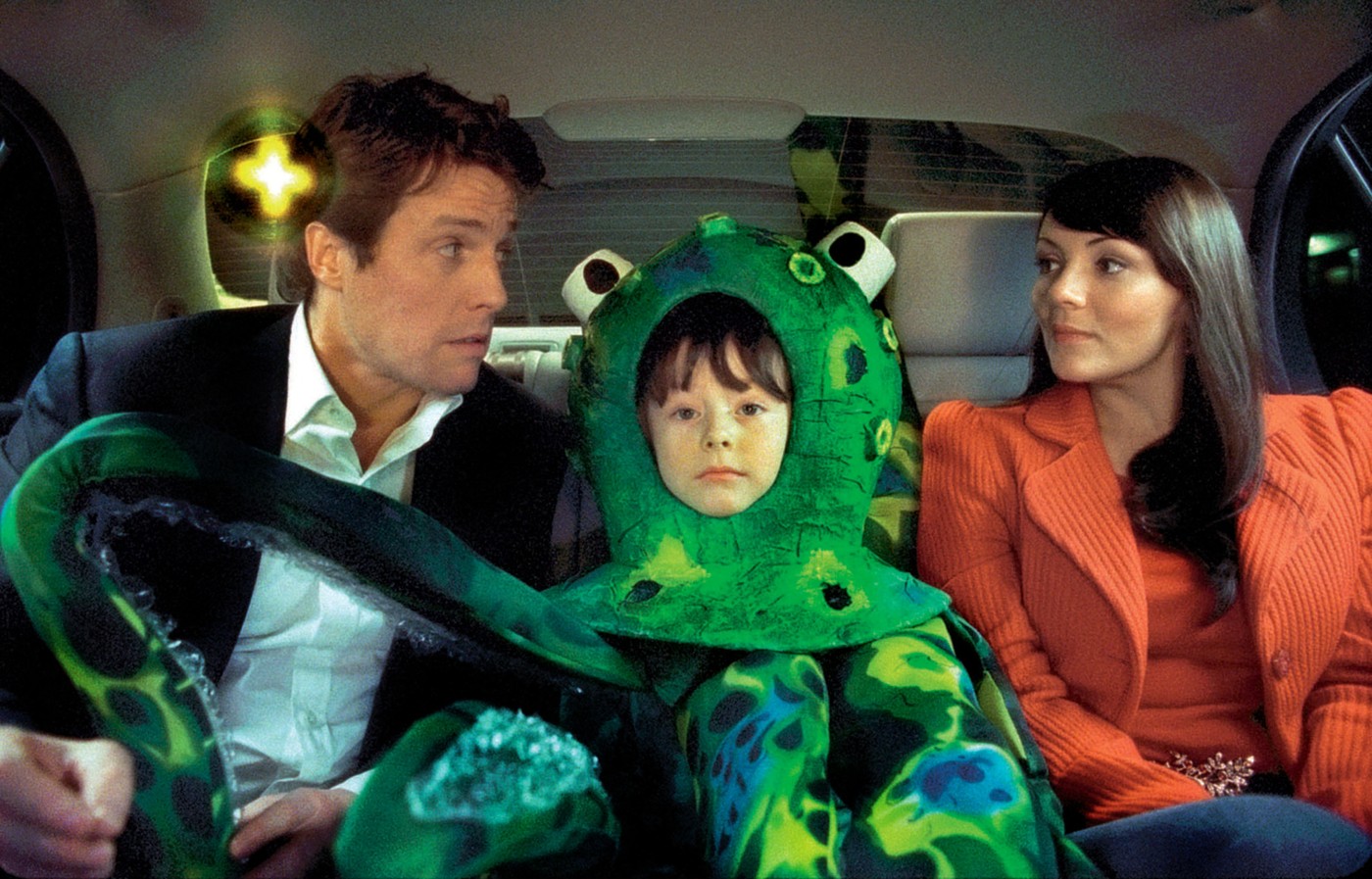 Richard Curtis, Martine McCutcheon in Hugh Grant v filmu Pravzaprav ljubezen (Love Actually, 2003)