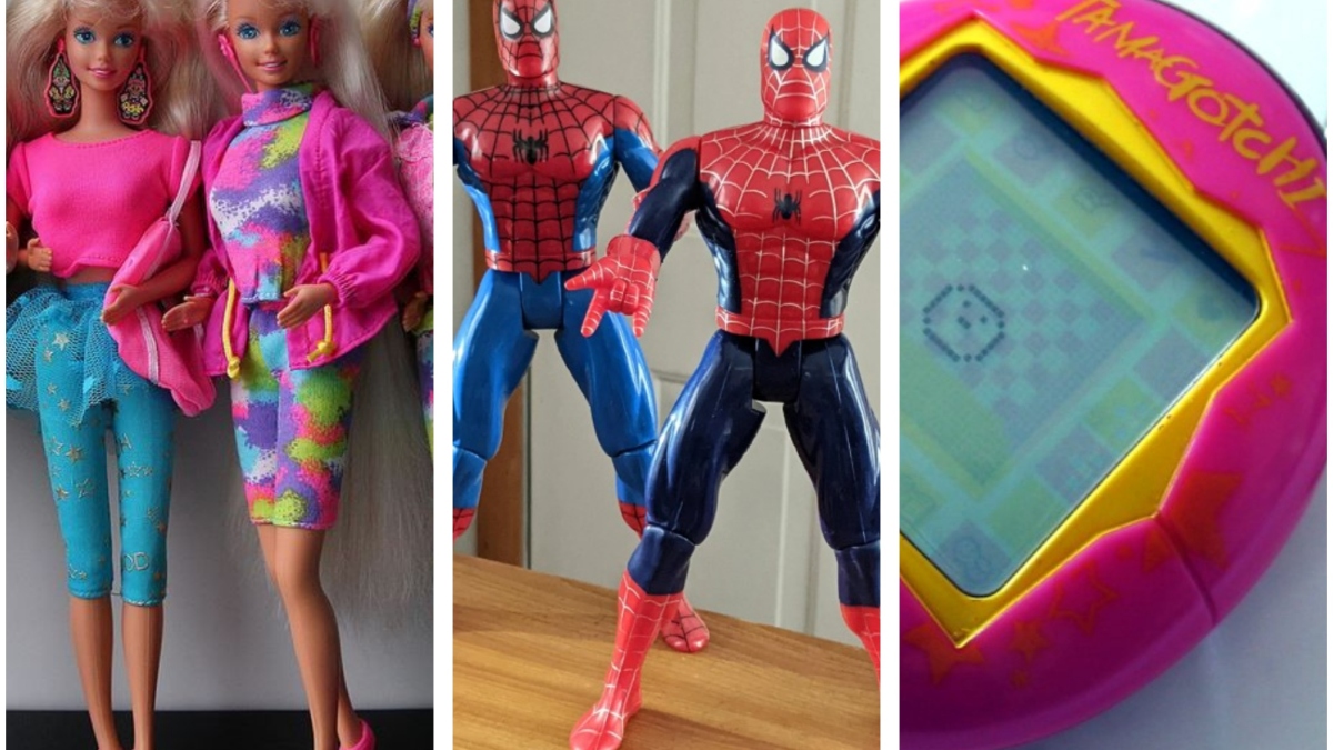 barbika, spiderman, tamagoči, igrače