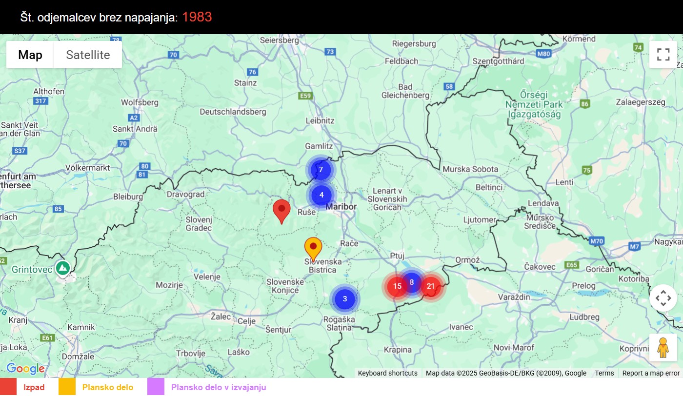 Izpad elektrike na območju Elektra Maribor
