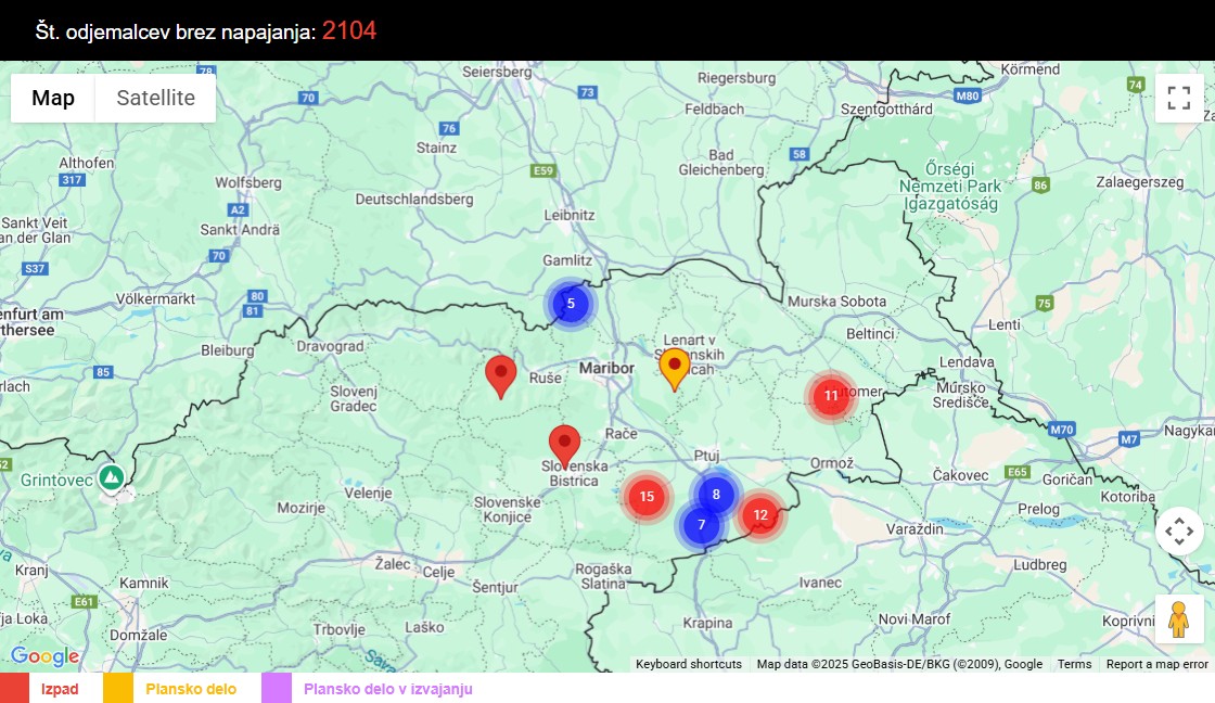 Izpadi elektrike Elektro Maribor