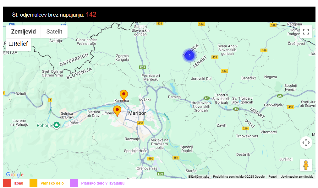Izpadi elektrike na Štajerskem