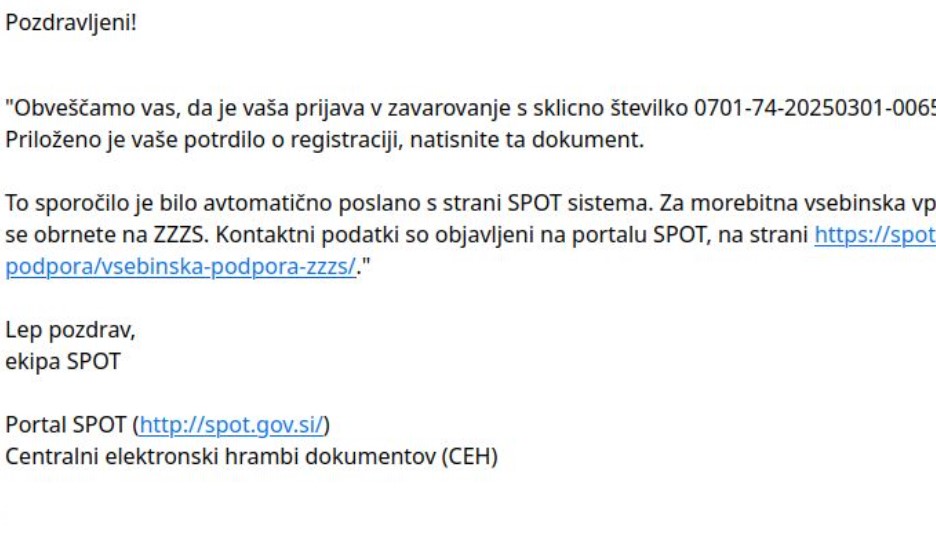 spletna prevara, lažno sporočilo, ZZZS