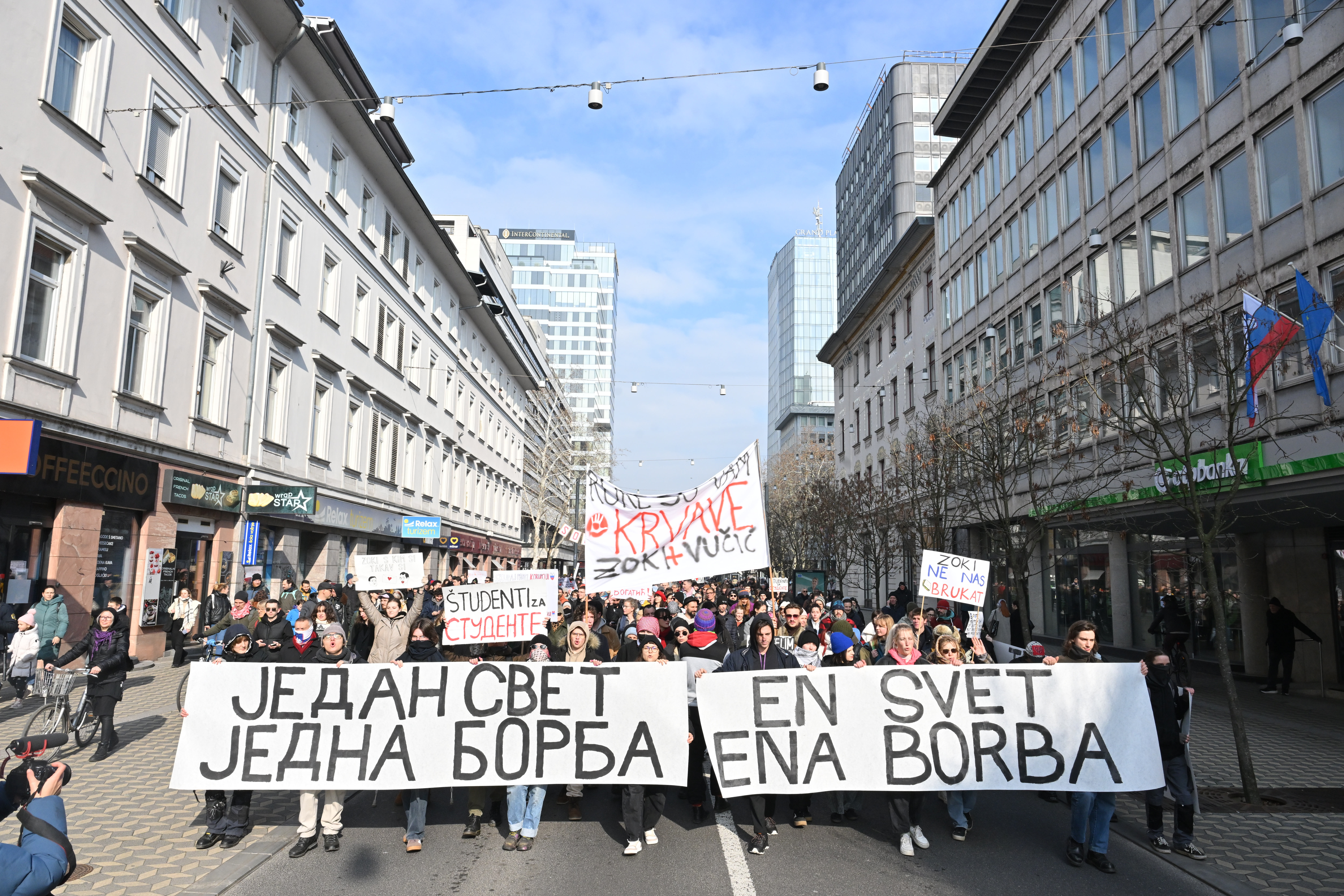 protest, ljubljana, srbski študenti