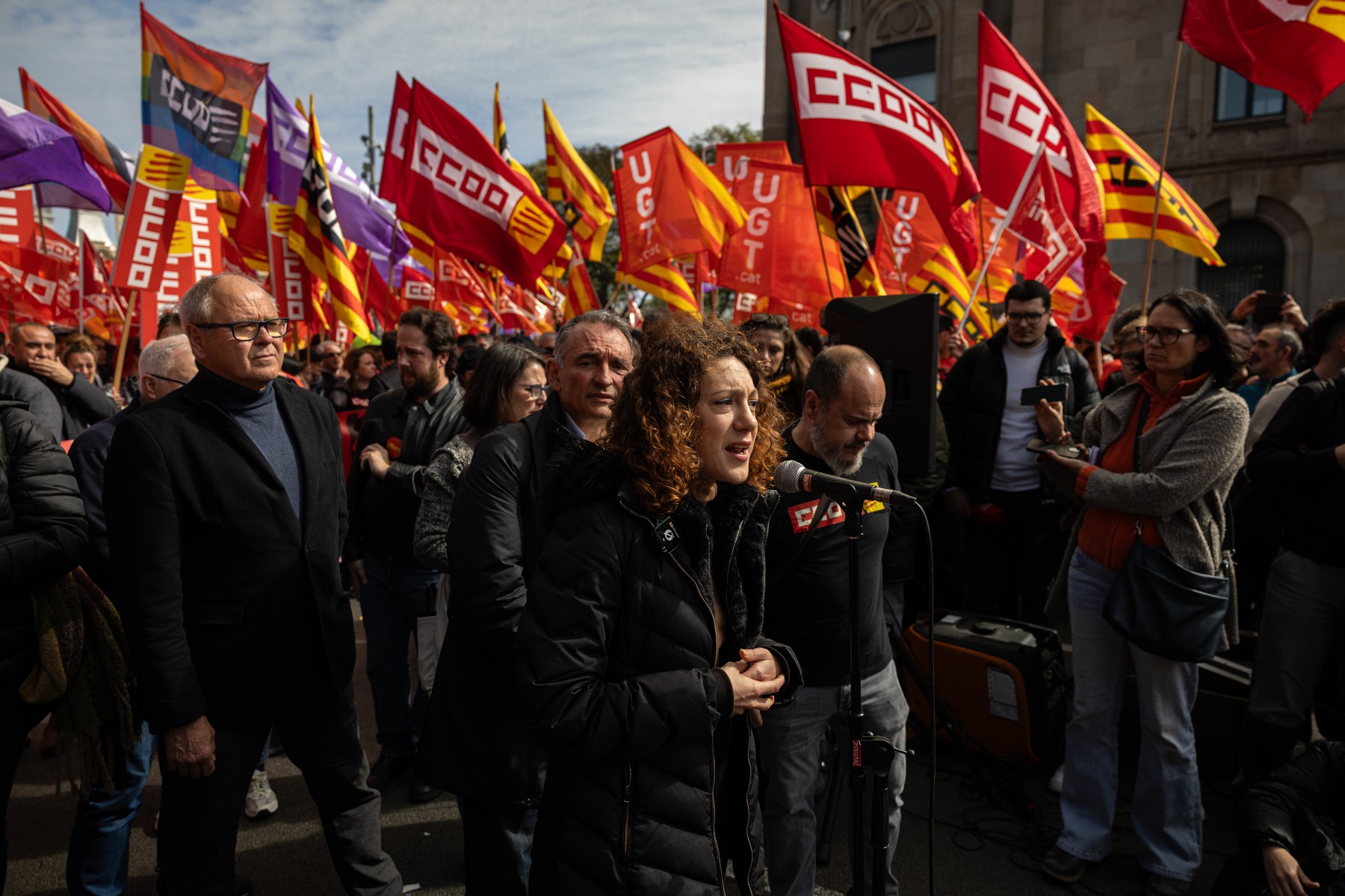UGT and CCOO organize a demonstration for shorter working hours in Barcelona