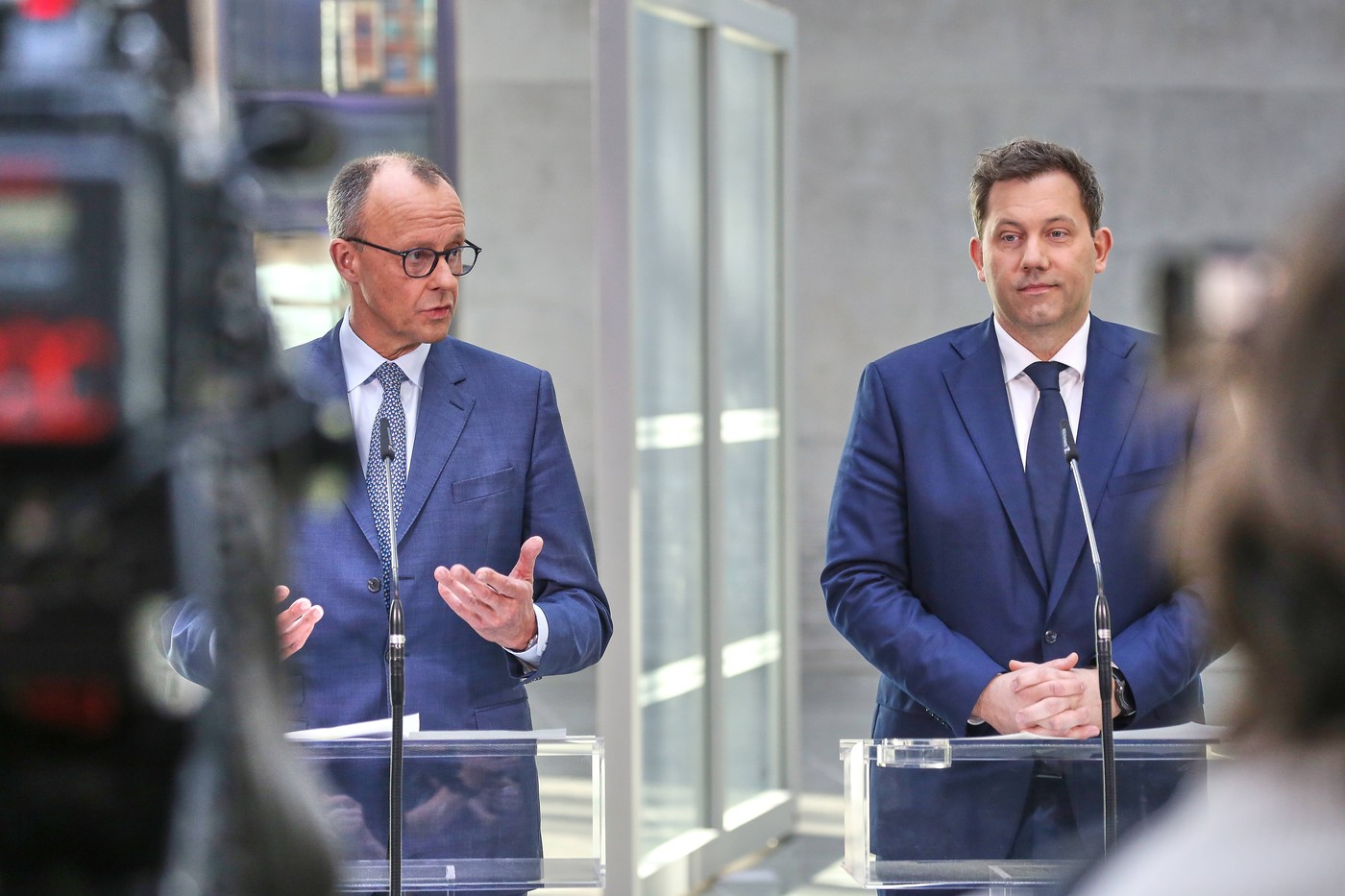 Berlin, Deutschland, 08.03.2025: Deutscher Bundestag, Marie-Elisabeth-Lüders-Haus: Sondierungen zwischen Union und SPD:
