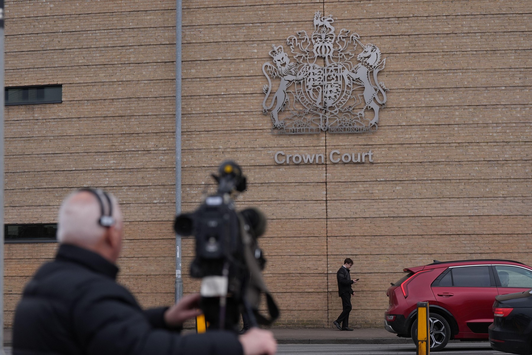 Media outside Cambridge Crown Court, where Kyle Clifford, 26, is due to be sentenced for the murder of Carol, Louise and Hannah Hunt, the false imprisonment of Louise Hunt and possession of a crossbow and a knife, and for the rape of Louise Hunt in Bushey