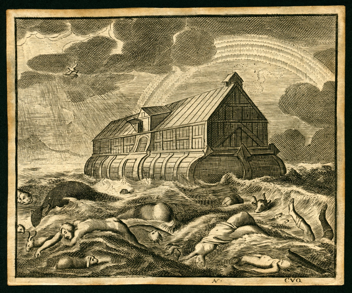 Noetova barka, bakrorez, biblija