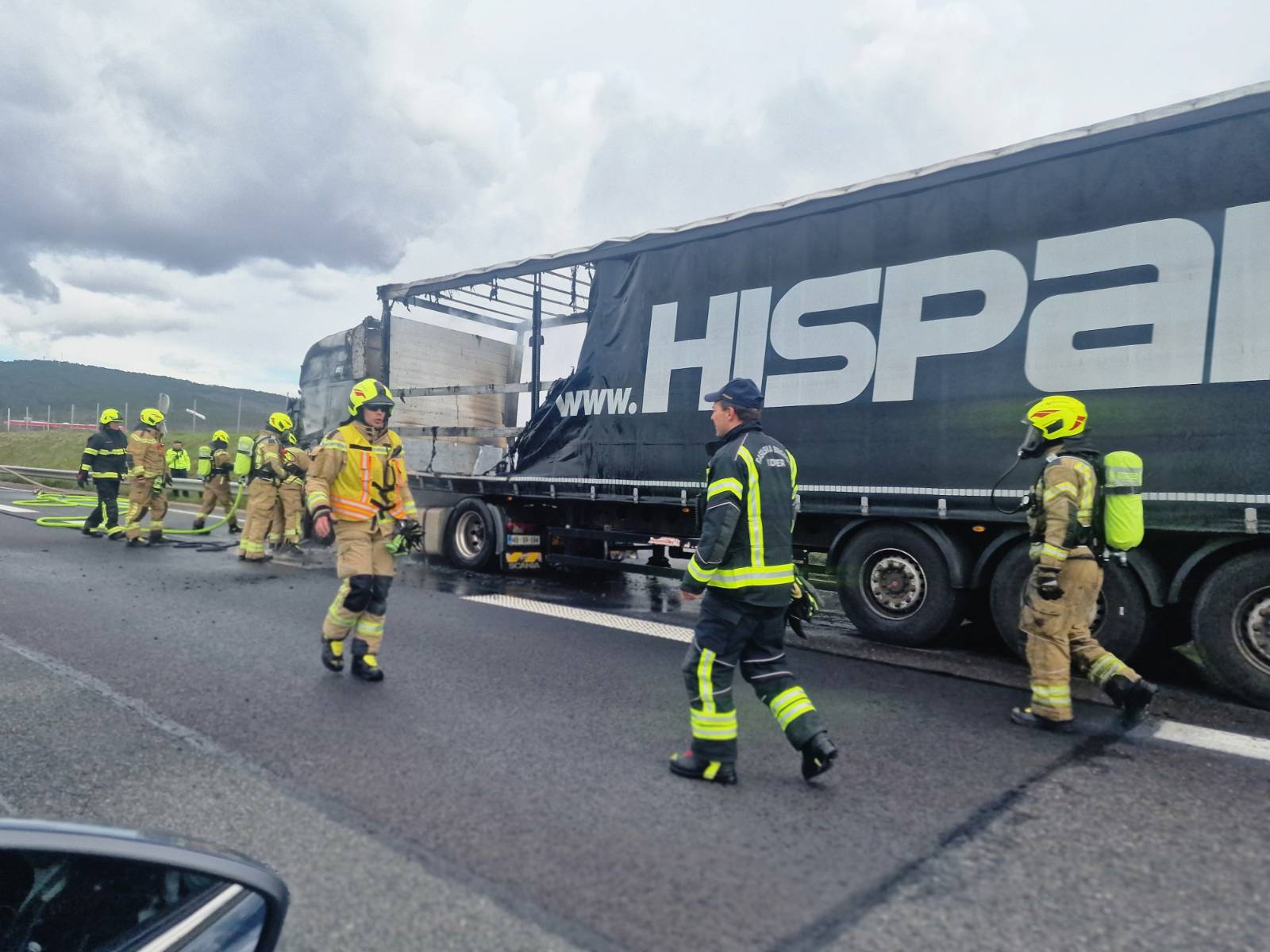 primorka, goreč tovornjak