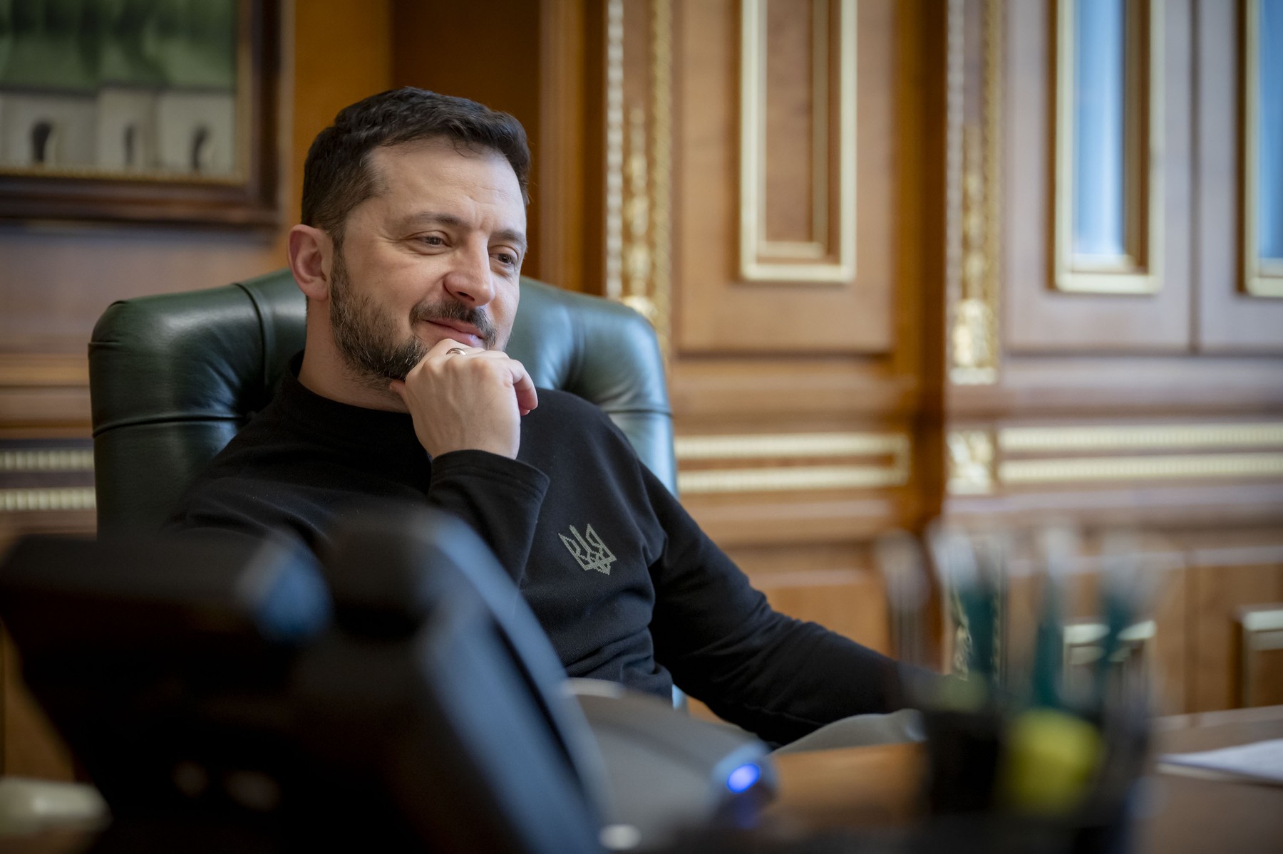 Ukrainian President Zelenskyy Video Call with French President Macron, Kyiv, Ukraine - 14 Mar 2025