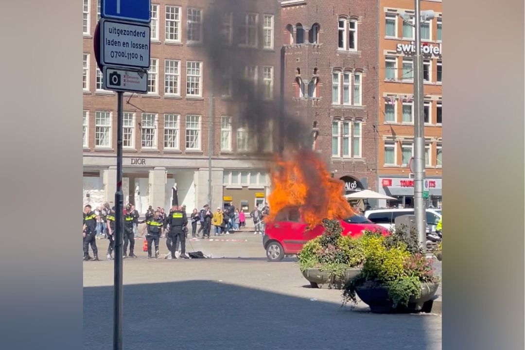 avtomobil, ogenj, Amsterdam