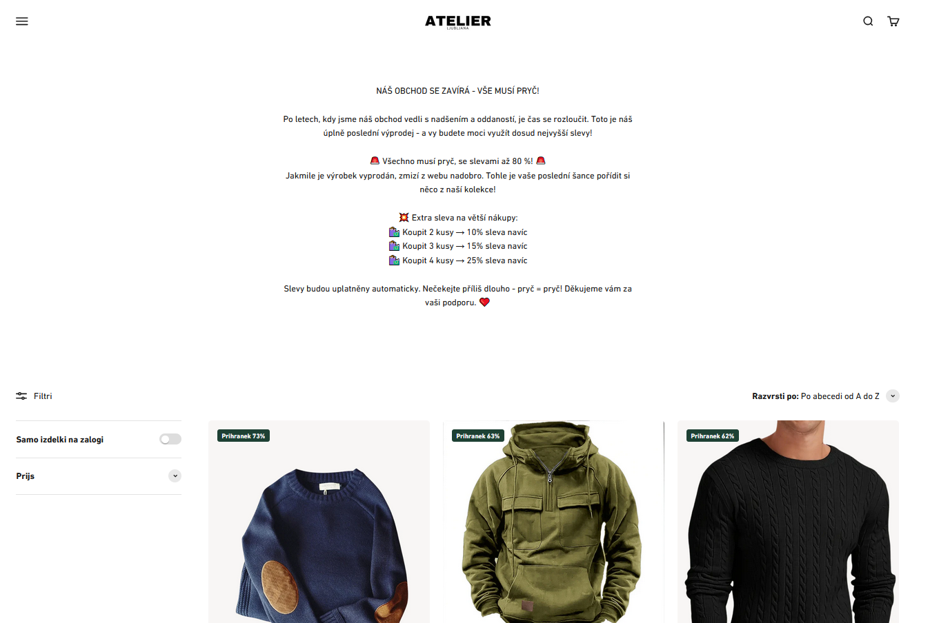 Atelier Ljubljana, lažna trgovina, prevara