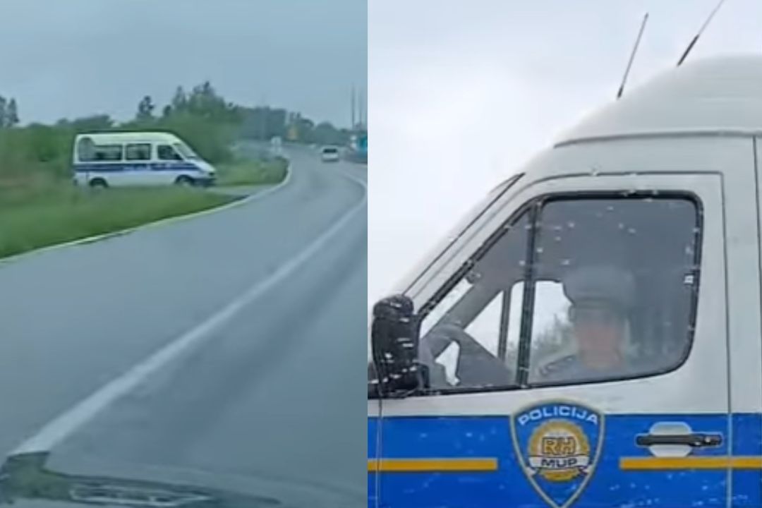 policijski avto, cesta