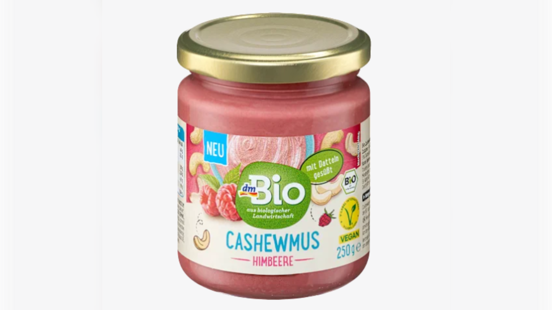 dmBio namaz iz indijskih oreščkov z liofiliziranimi malinami