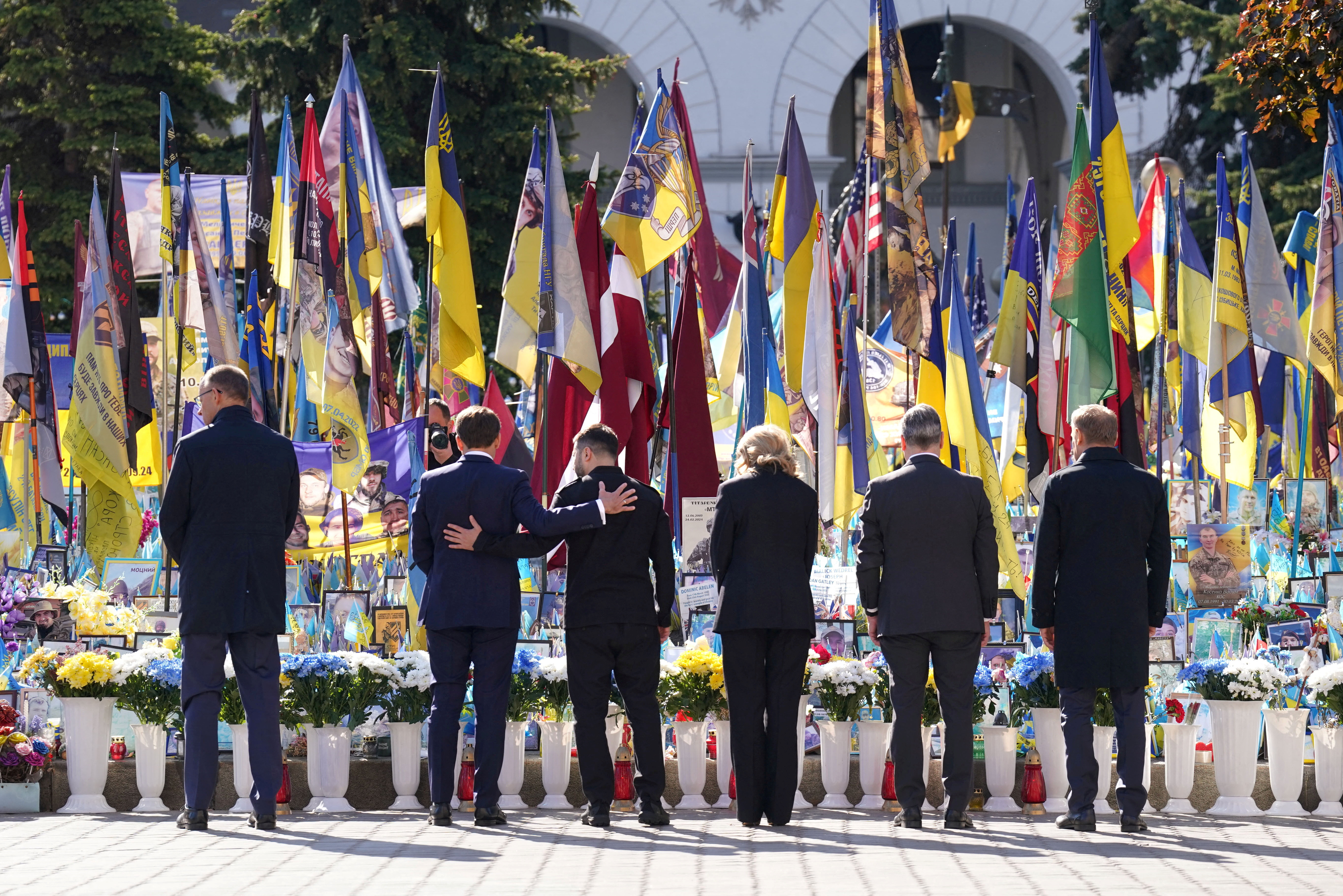 Evropski voditelji na Trgu neodvisnosti v Kijevu