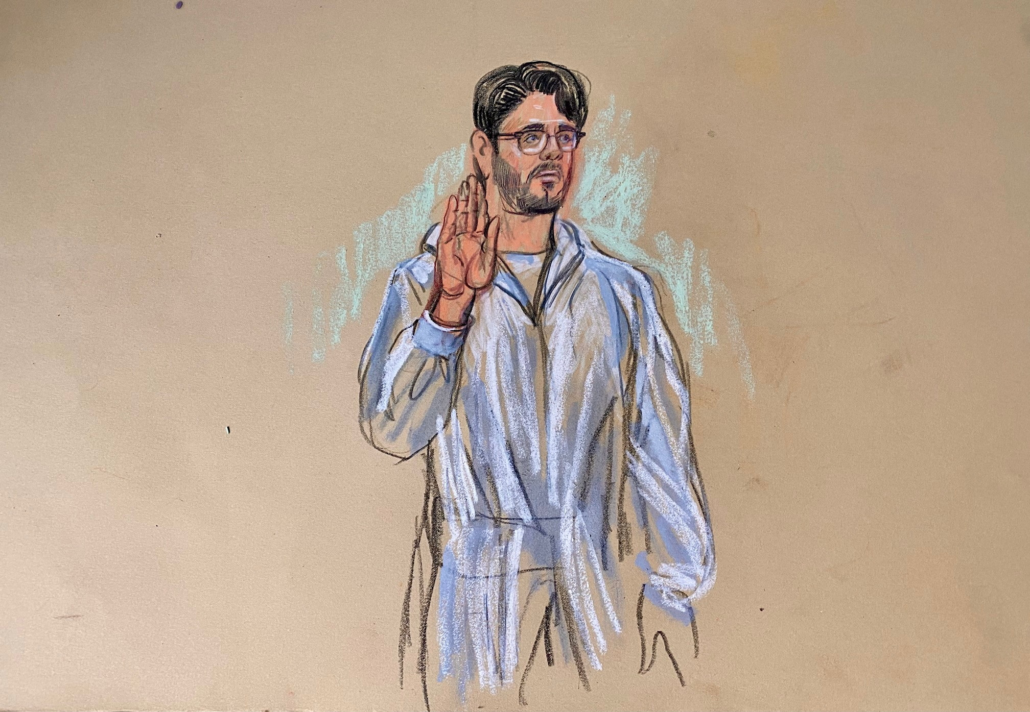 Osumljenec Elias Rodriguez na sodišču