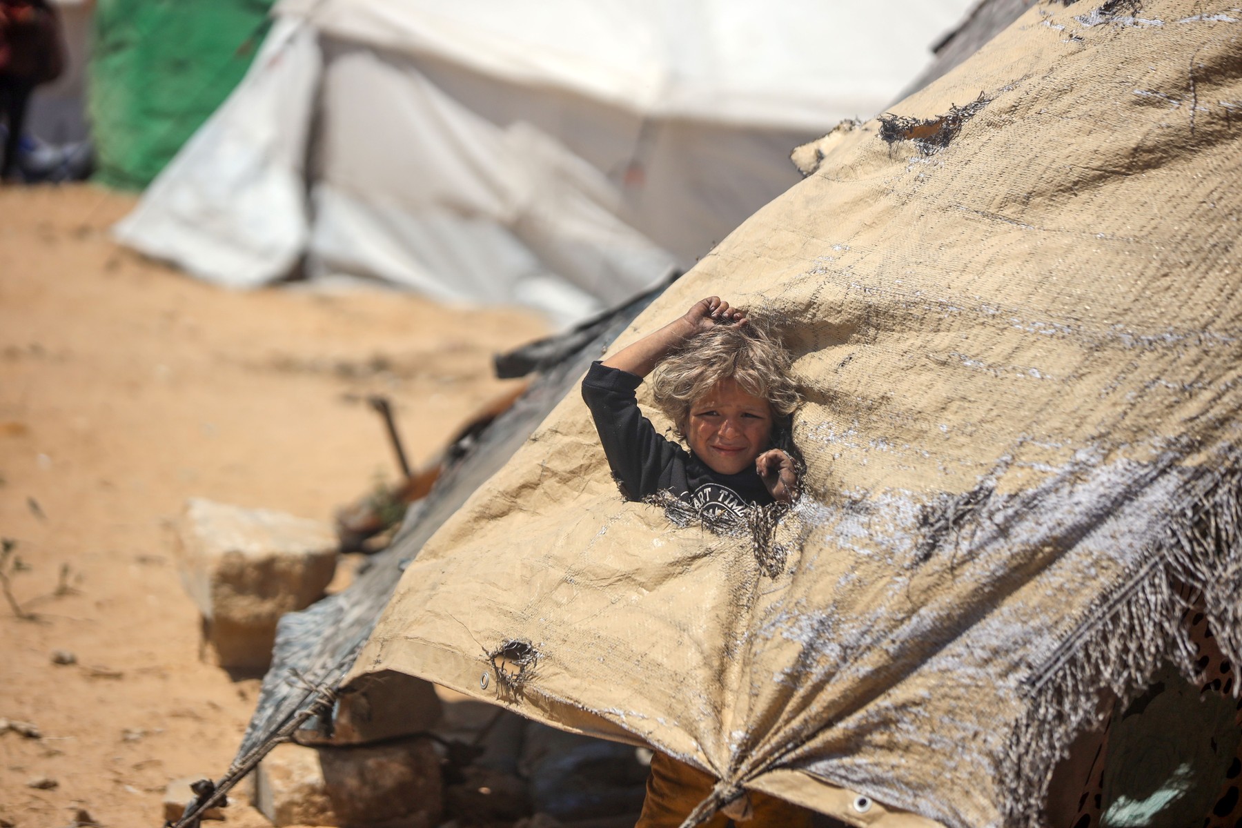 Palestinska deklica v begunskem taborišču v mestu Gaza