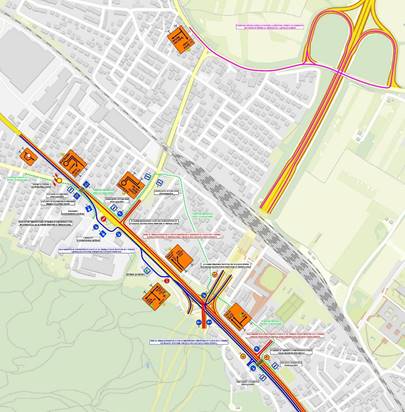 Popolna zapora Gunceljske ceste v sklopu rekonstrukcije Celovške ceste