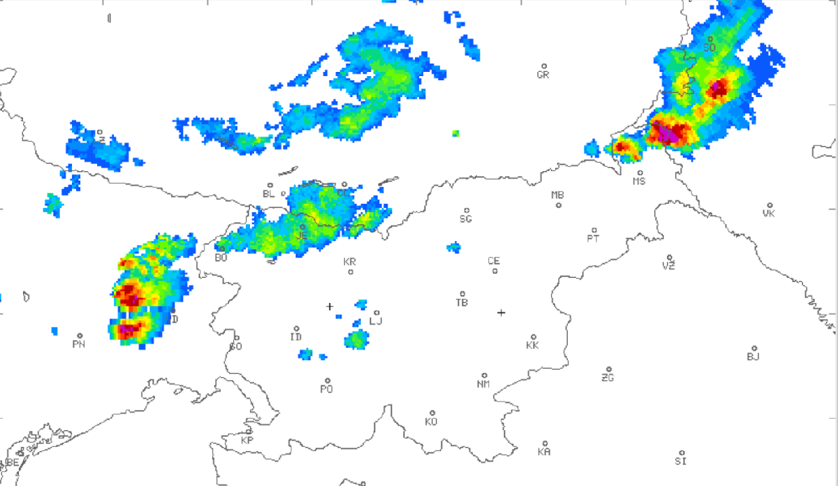 Radarska slika padavin