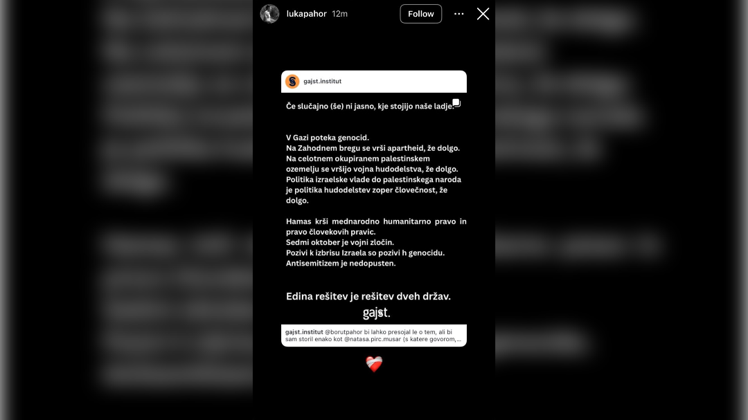 Luka Pečan Pahor je delil objavo Inštituta Gajst