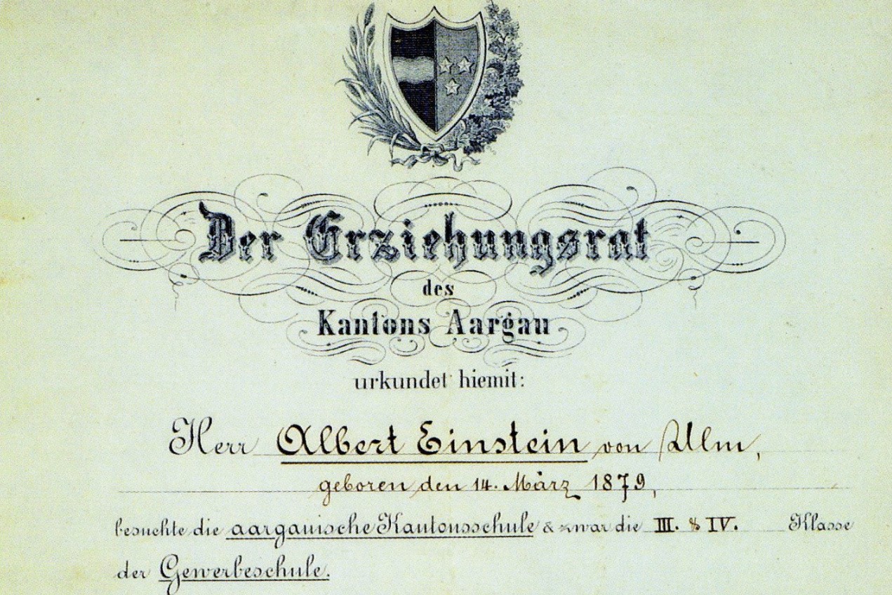 Einstein maturitetno spričevalo