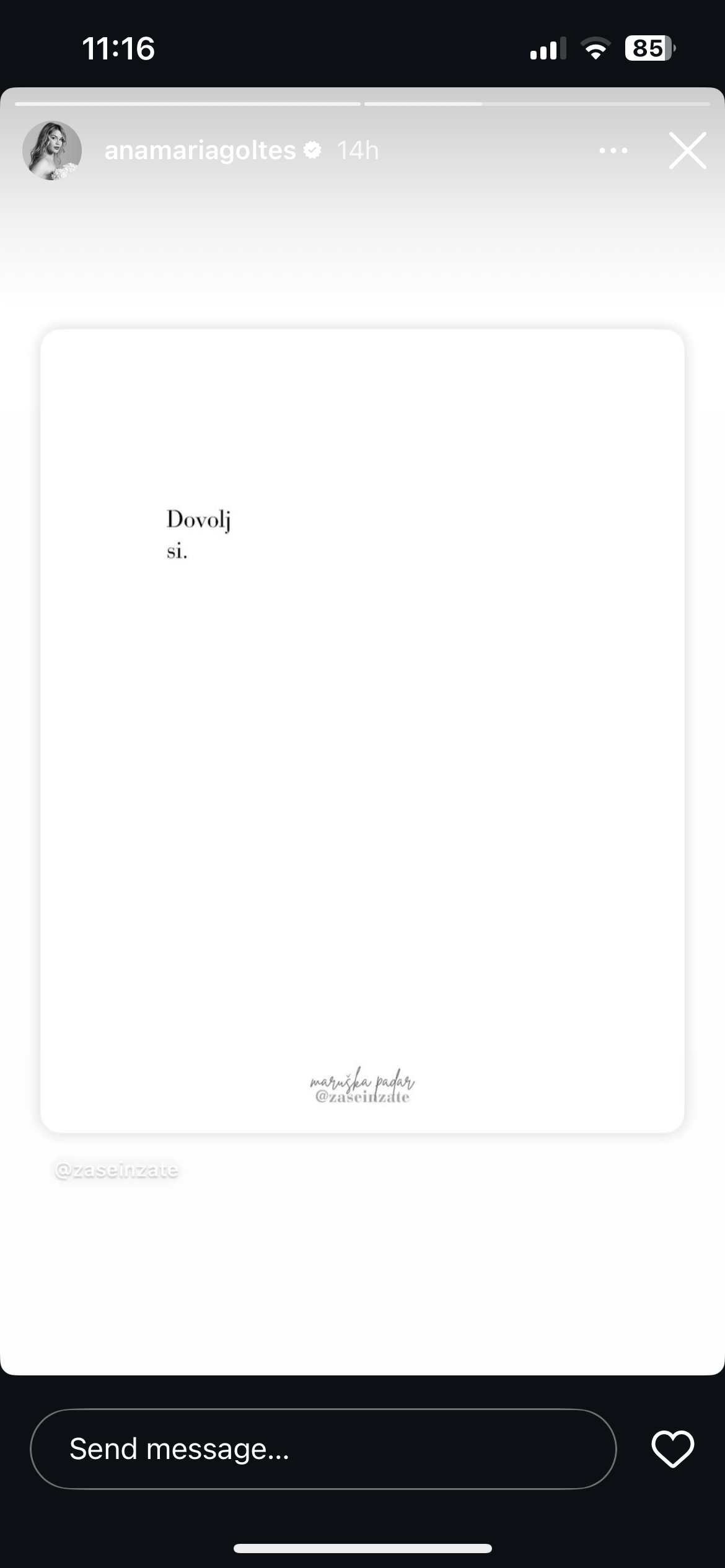 sporočilo Anamarie Goltes