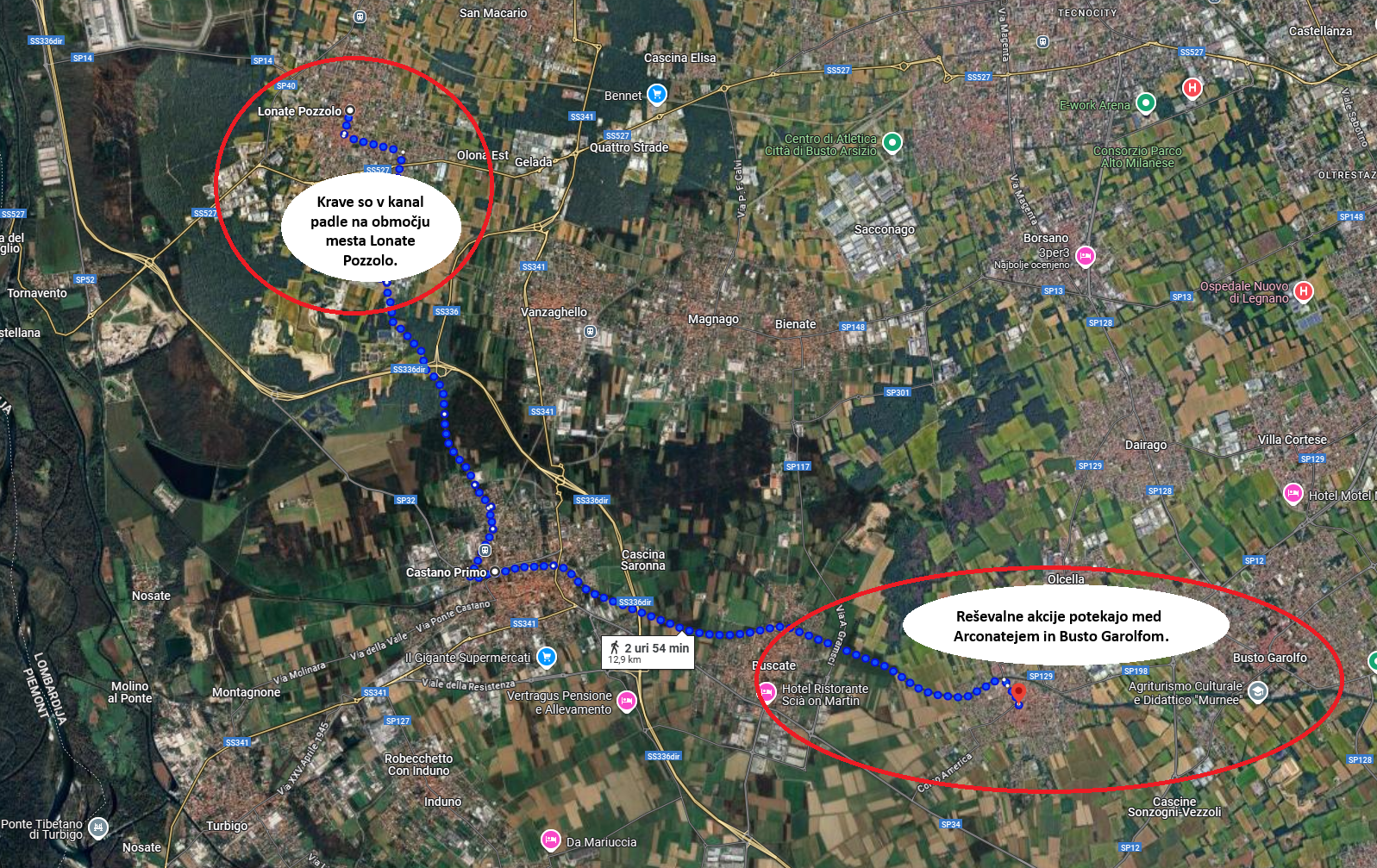 Zemljevid reševanja krav