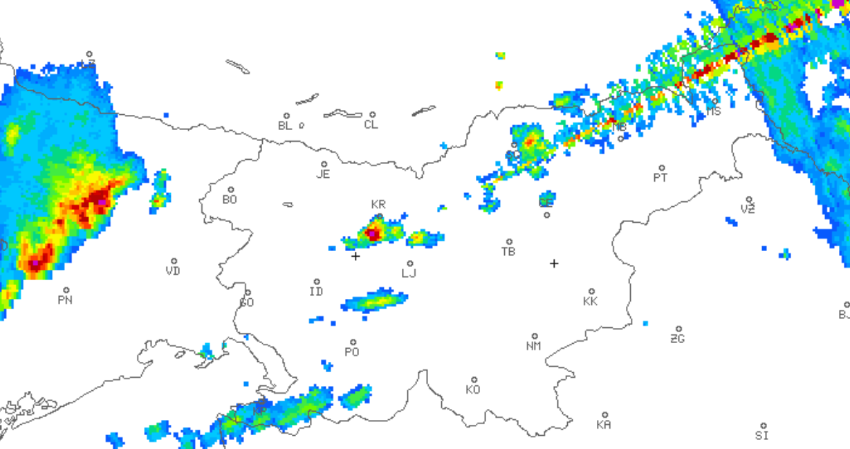 Radarska slika padavin