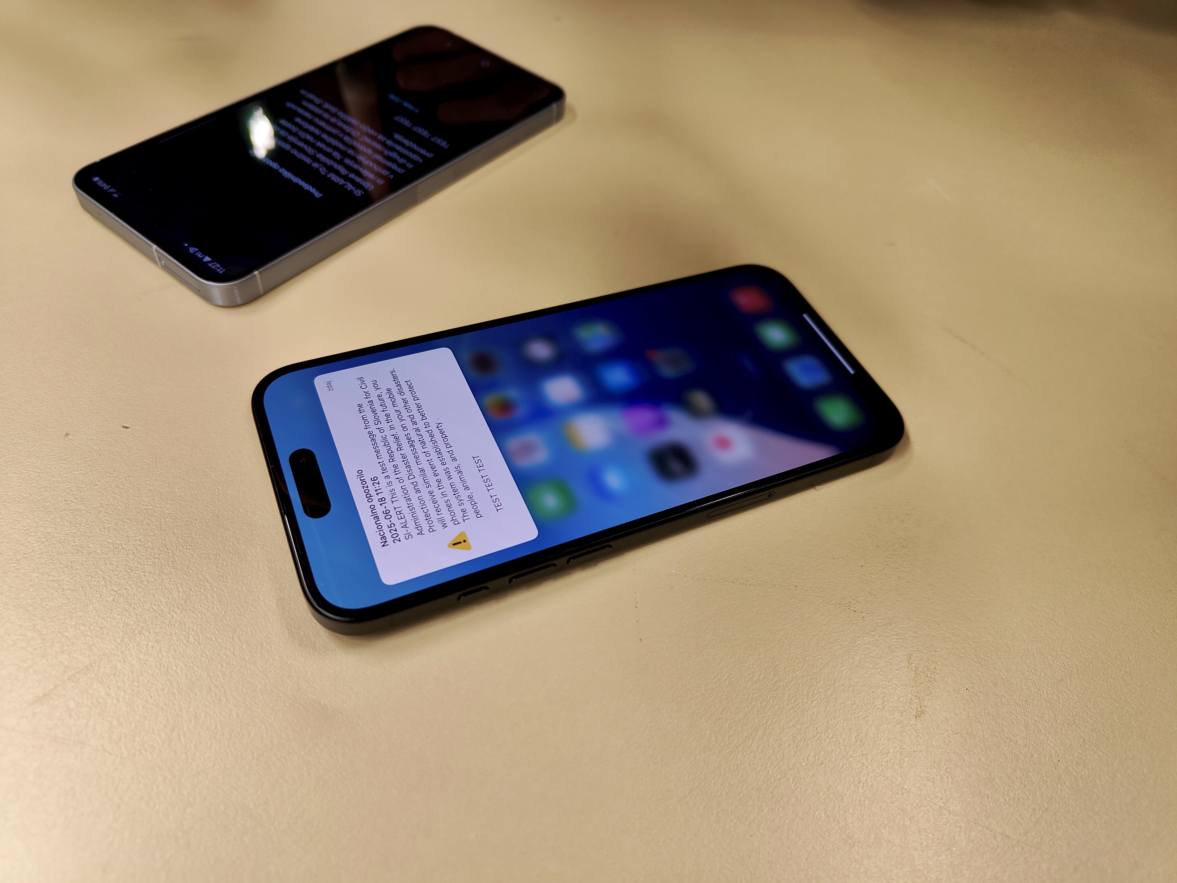 Testno sporočilo sistema SI-ALARM