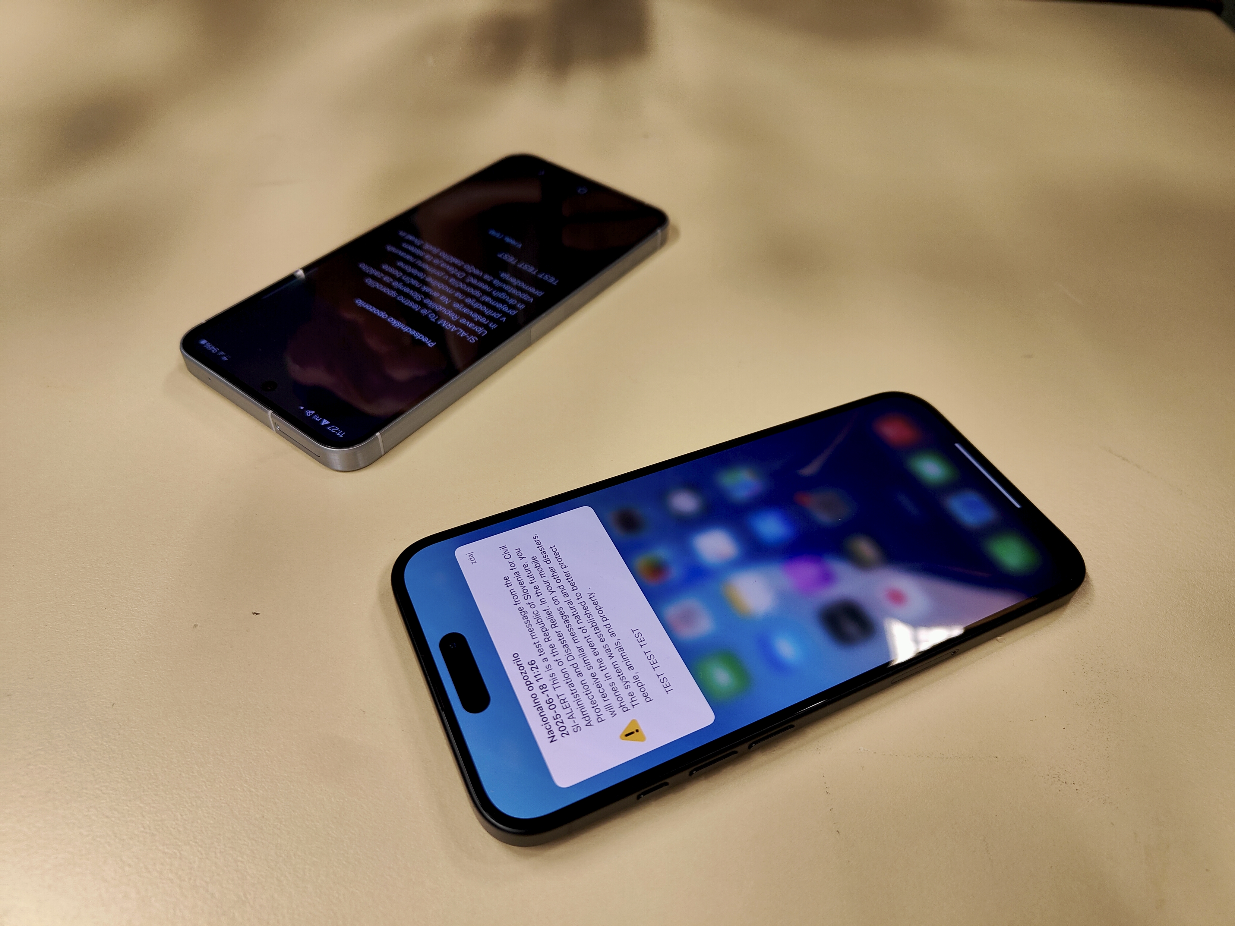 Testno sporočilo sistema SI-ALARM