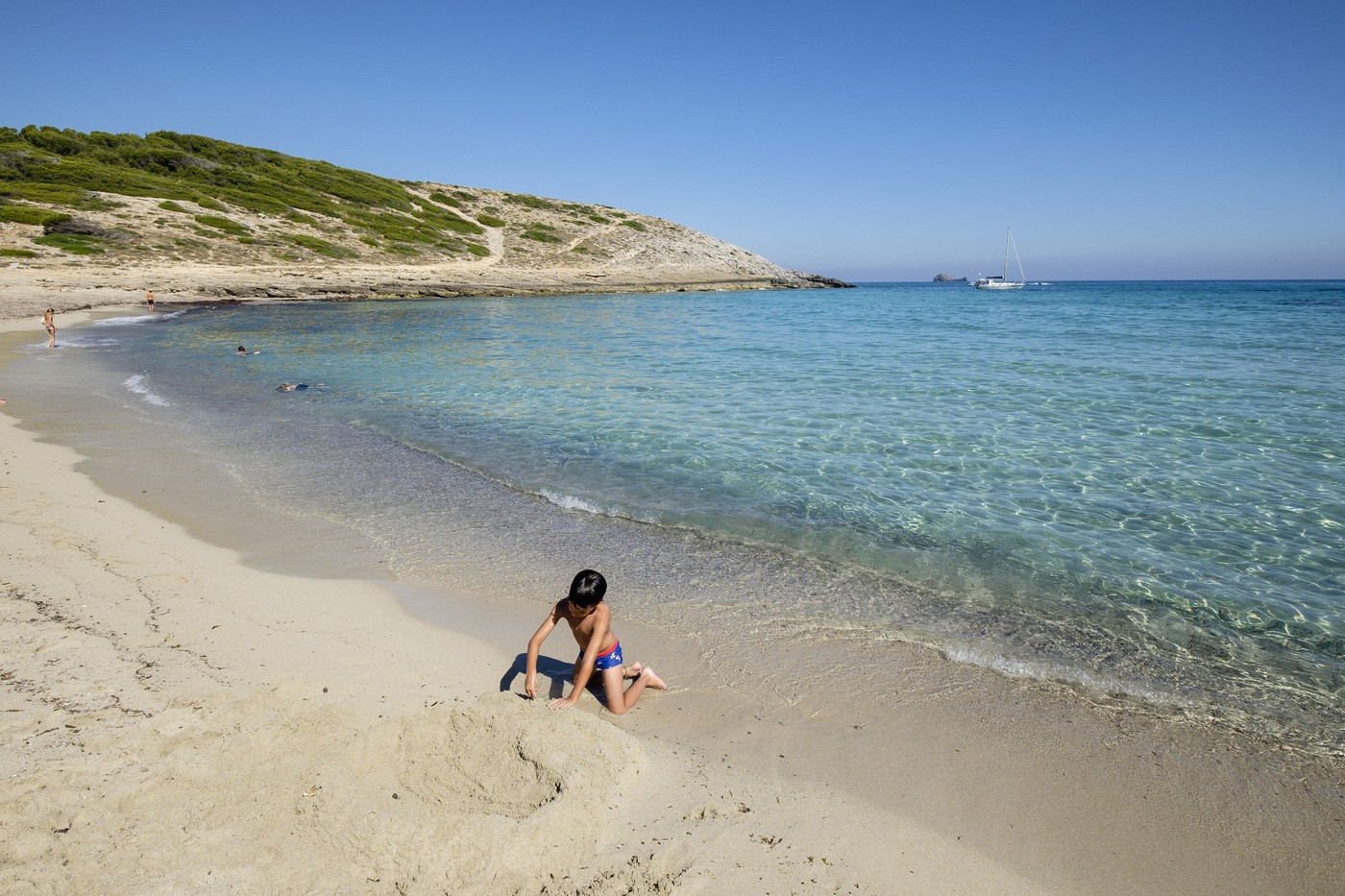 dopust, otrok, plaža