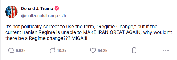 Objava Donalda Trumpa na omrežju Truth Social