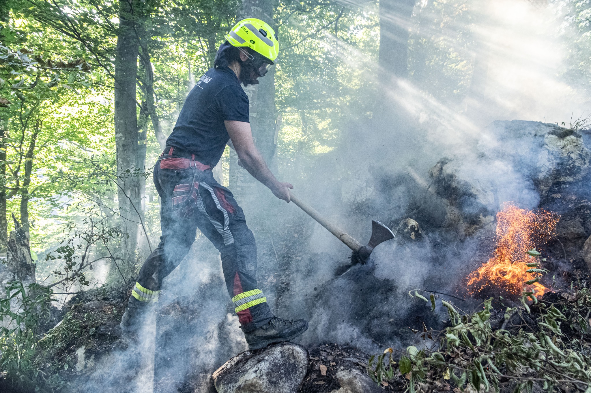 Gašenje požara na Žabijskem vrhu