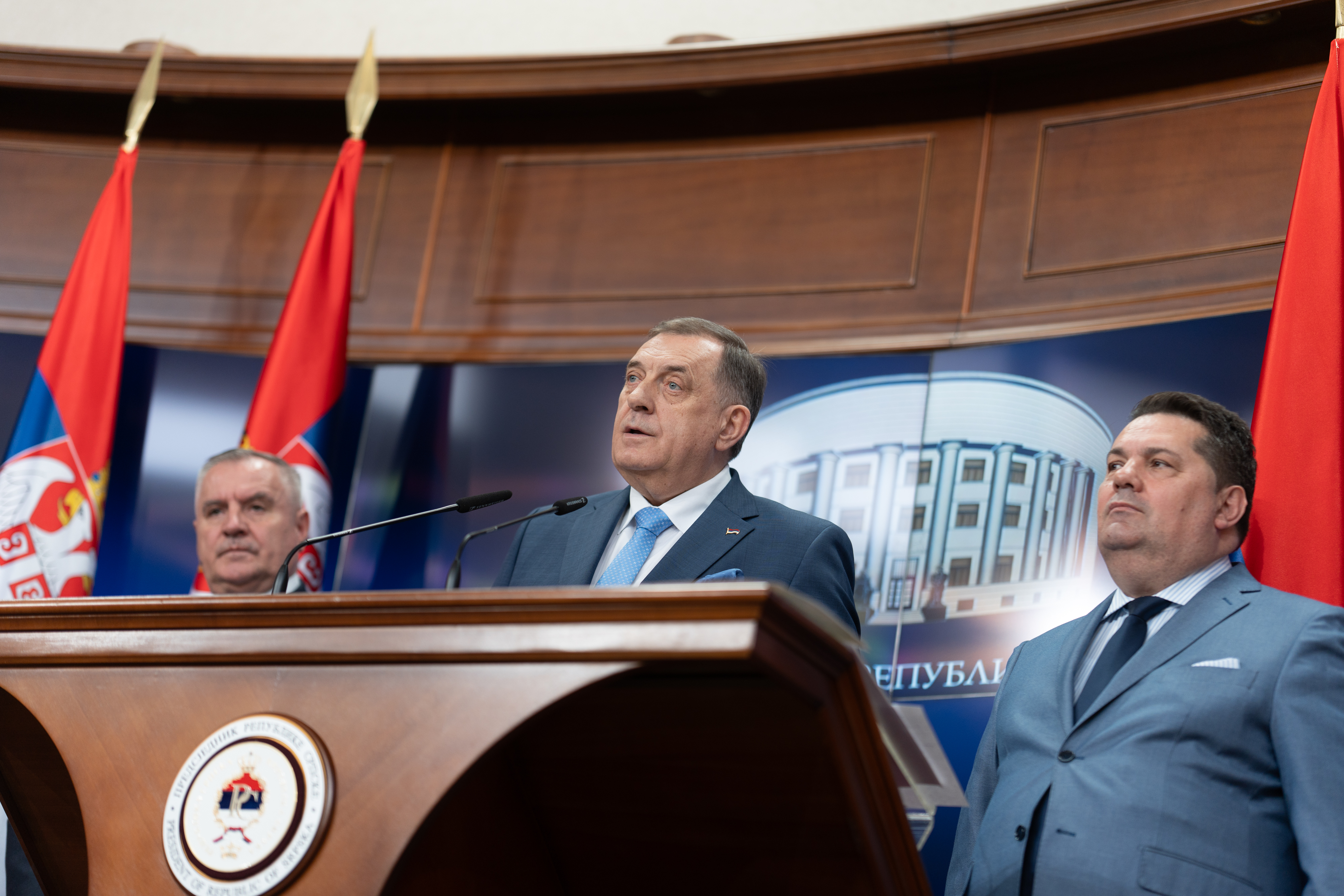 Nenad Stevandić, Milorad Dodik in Radovan Višković