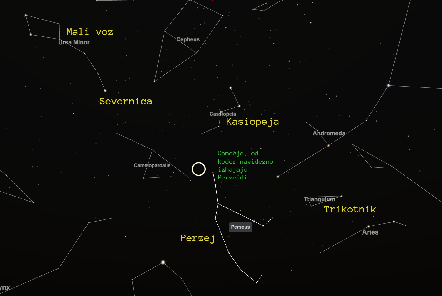 ozvezdje Perzeidi Perzej