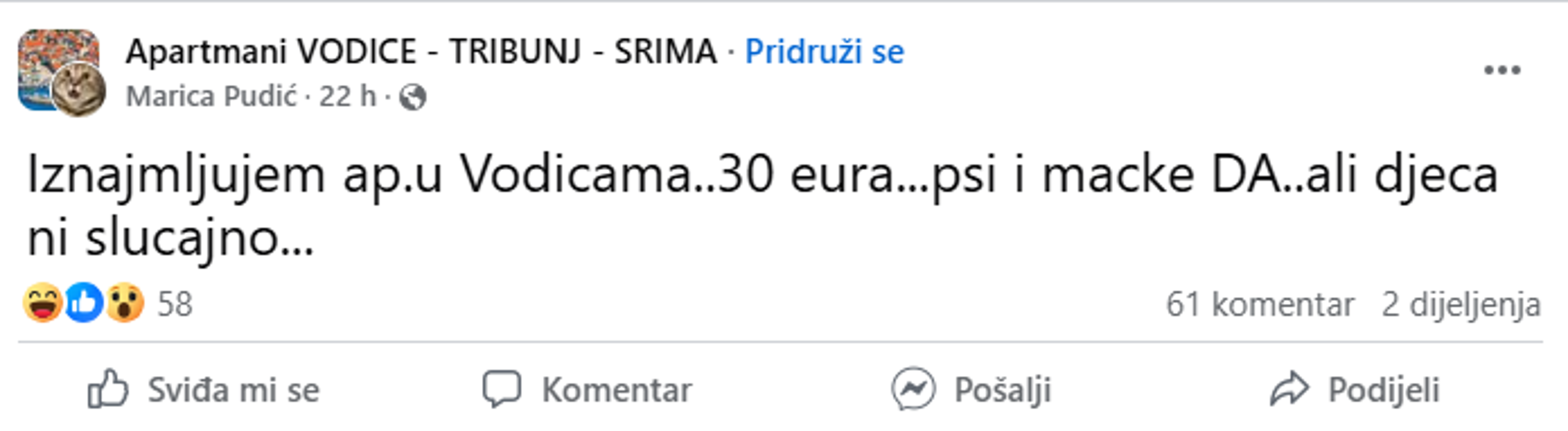Apartma v Vodicah