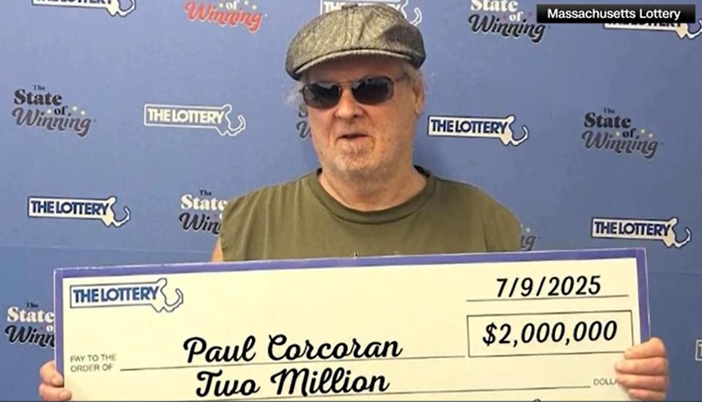 Paul Corcoran loterija Massachussets Zajem zaslona CNN