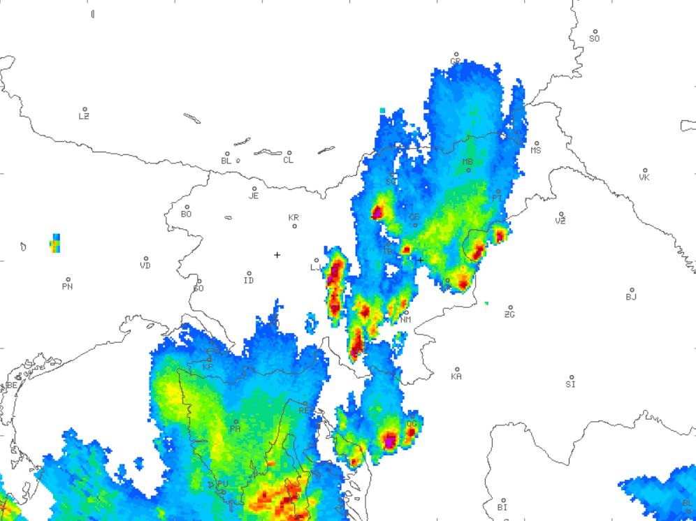 Radarska slika padavin