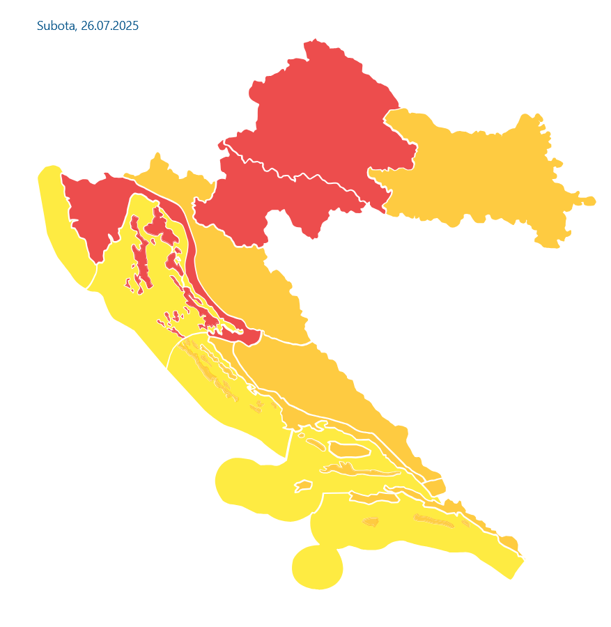 Rdeče vremensko opozorilo za Hrvaško