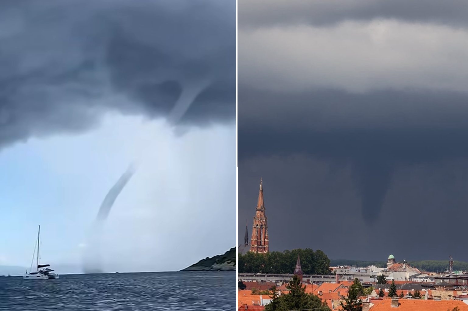 Vodna tromba in lijakasti oblak na Hrvaškem
